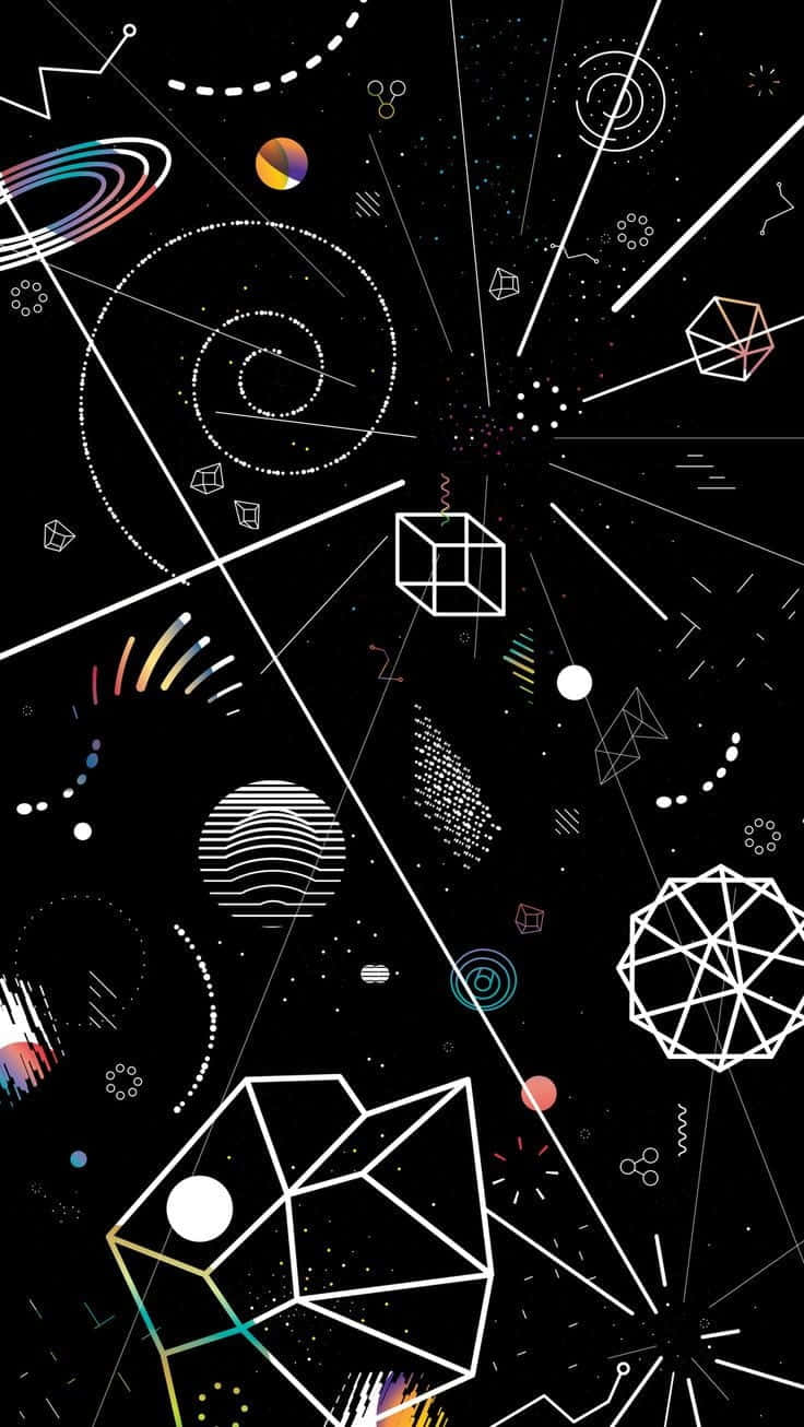 Cool Math, geometric shapes, glowing, HD Phone Wallpaper