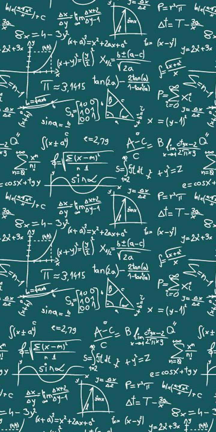Cool Math, teal background, white handwritten mathematical equations, HD Phone Wallpaper