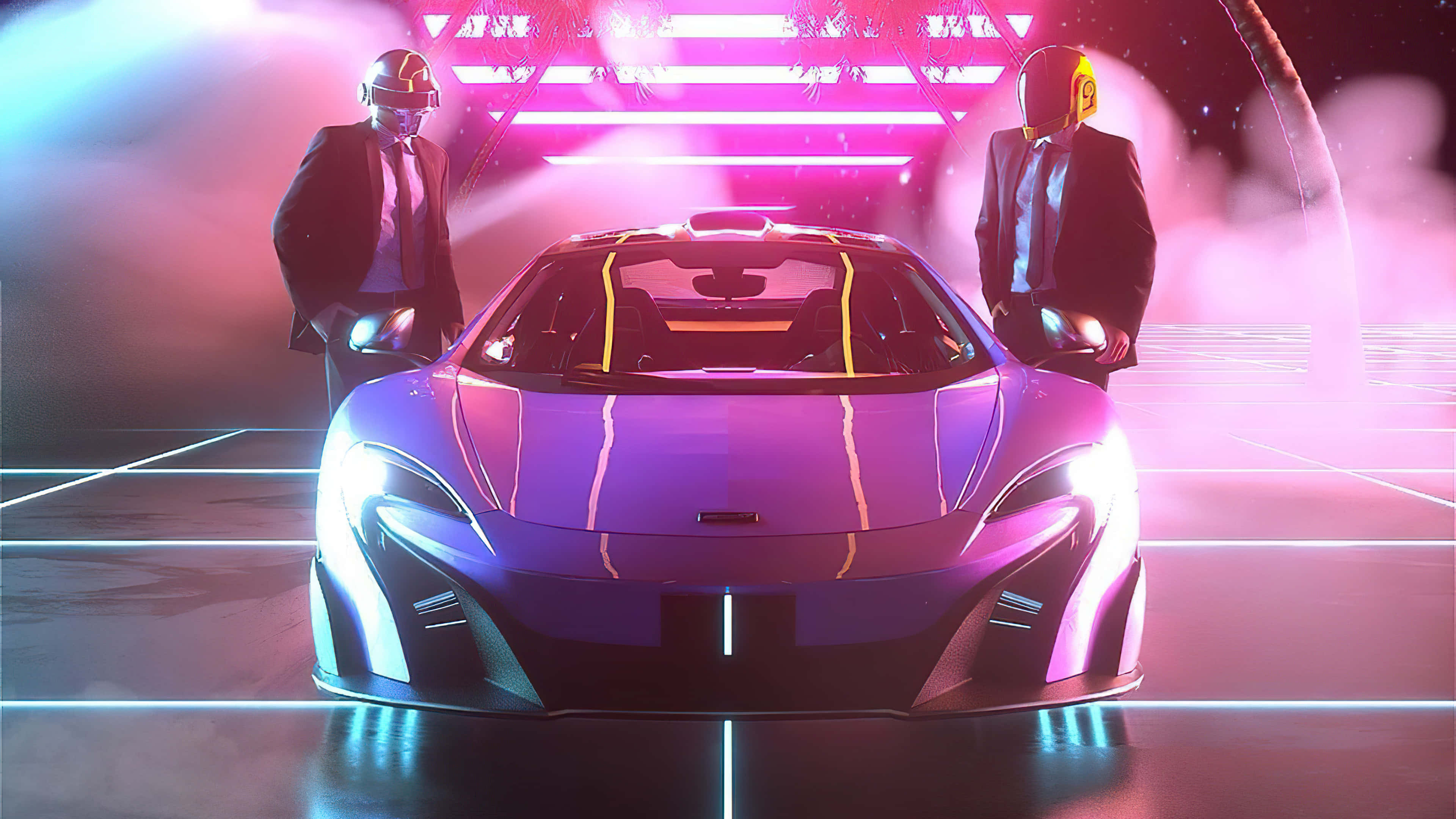 Cool Mclaren, purple, neon lights, 4K Desktop Wallpaper