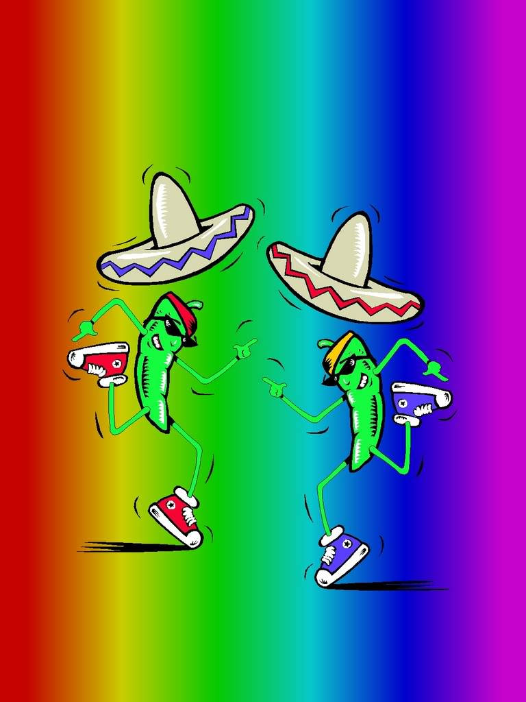 jalapeño peppers, sombreros, sunglasses, SD Phone Wallpaper