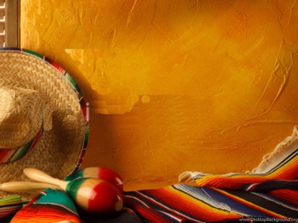 sombrero, maracas, striped blanket, SD Desktop Wallpaper