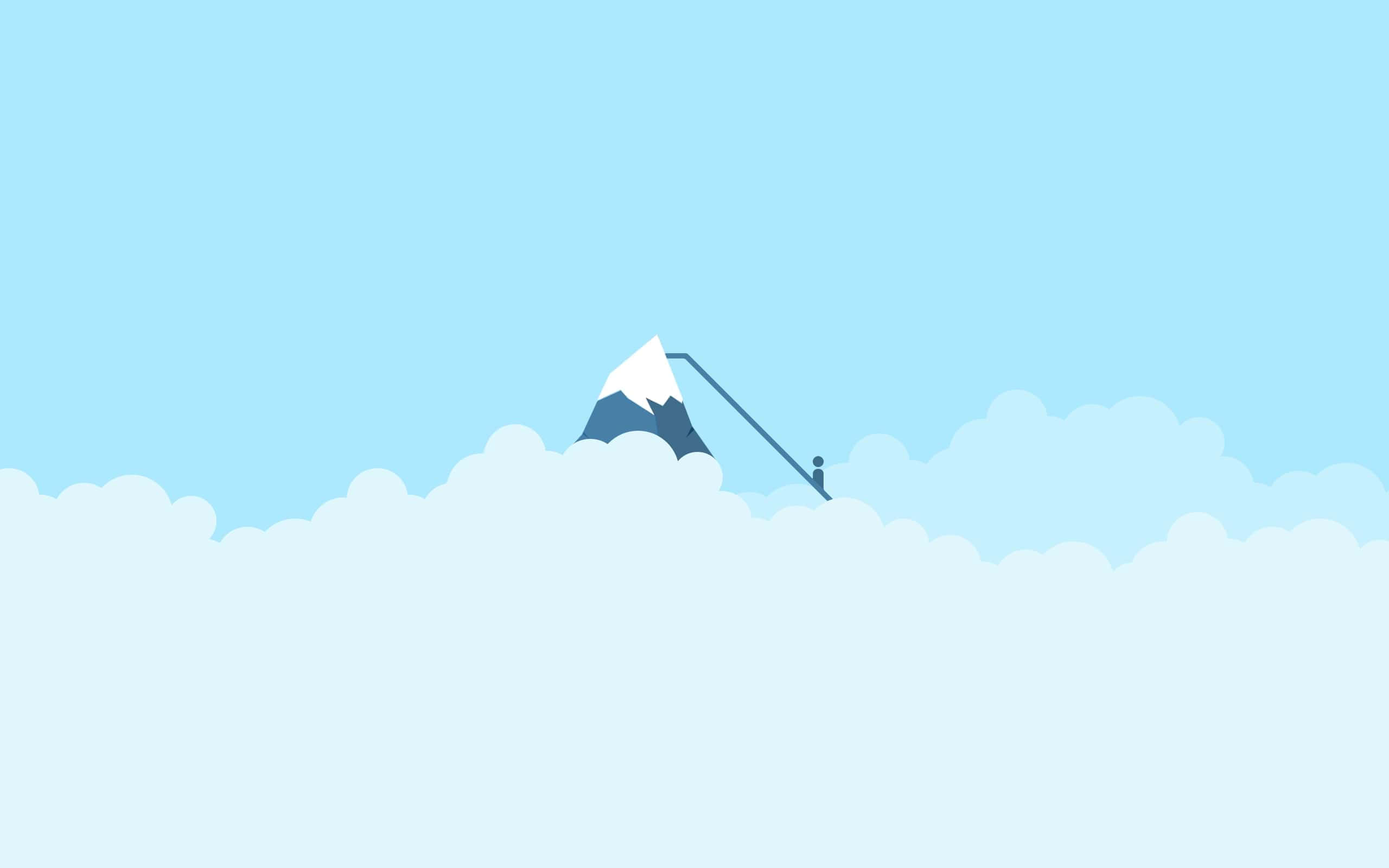 minimalist, mountain peak, snow cap, 2K Desktop Wallpaper
