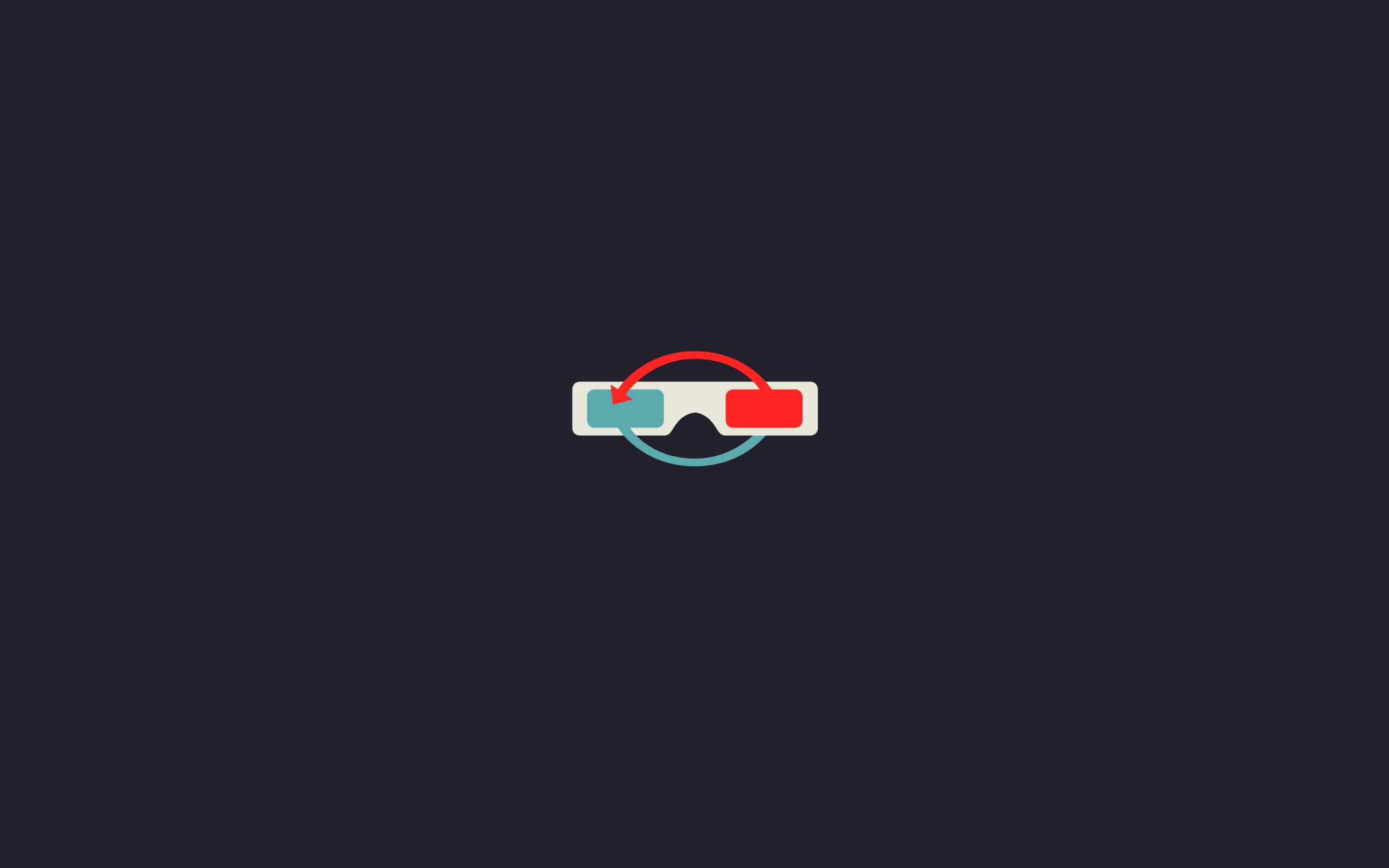 Cool Minimalist, 3D Glasses, red and cyan lenses, 2K Desktop Wallpaper