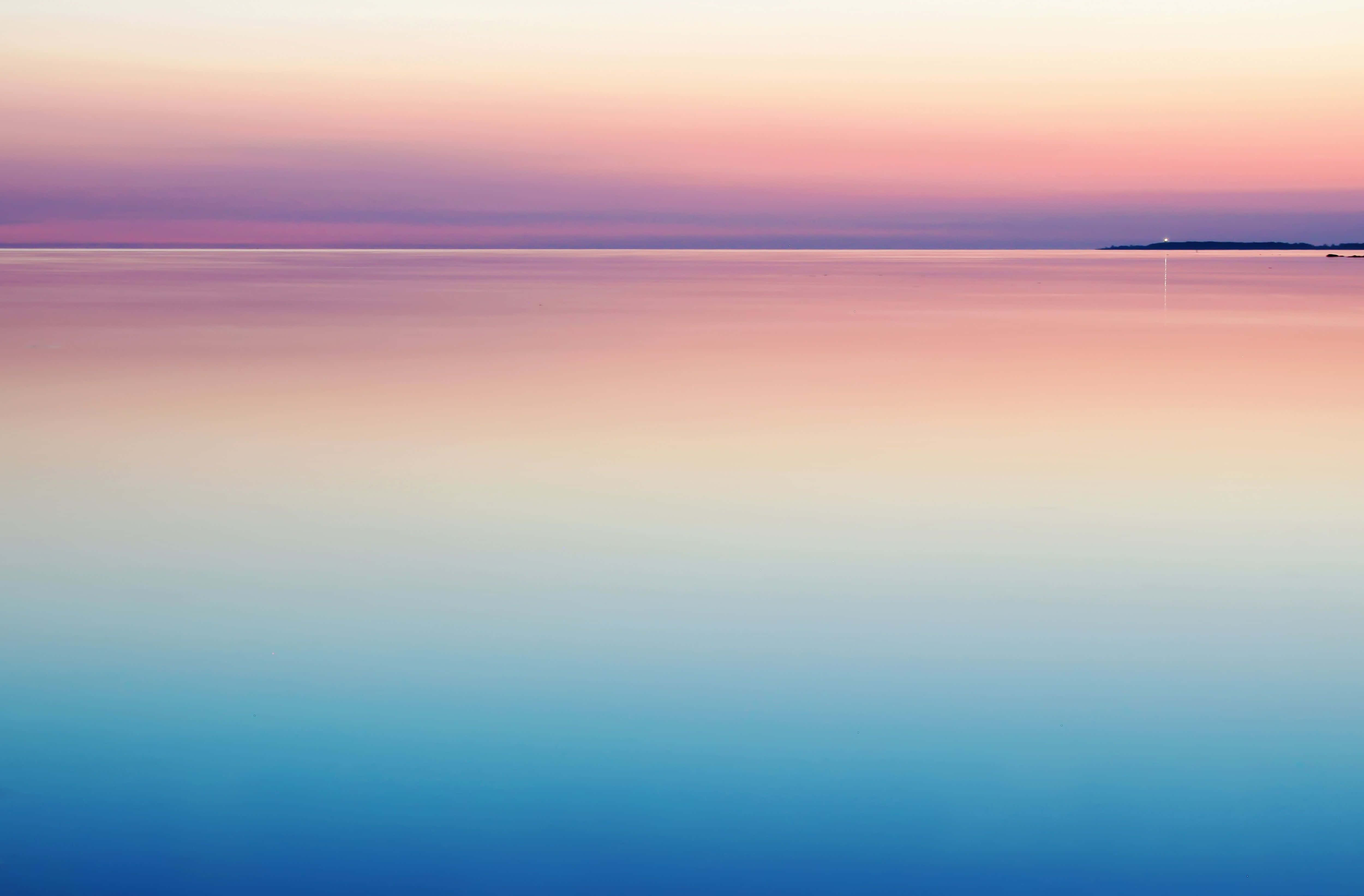 sunset, calm body of water, pink, 4K Desktop Wallpaper