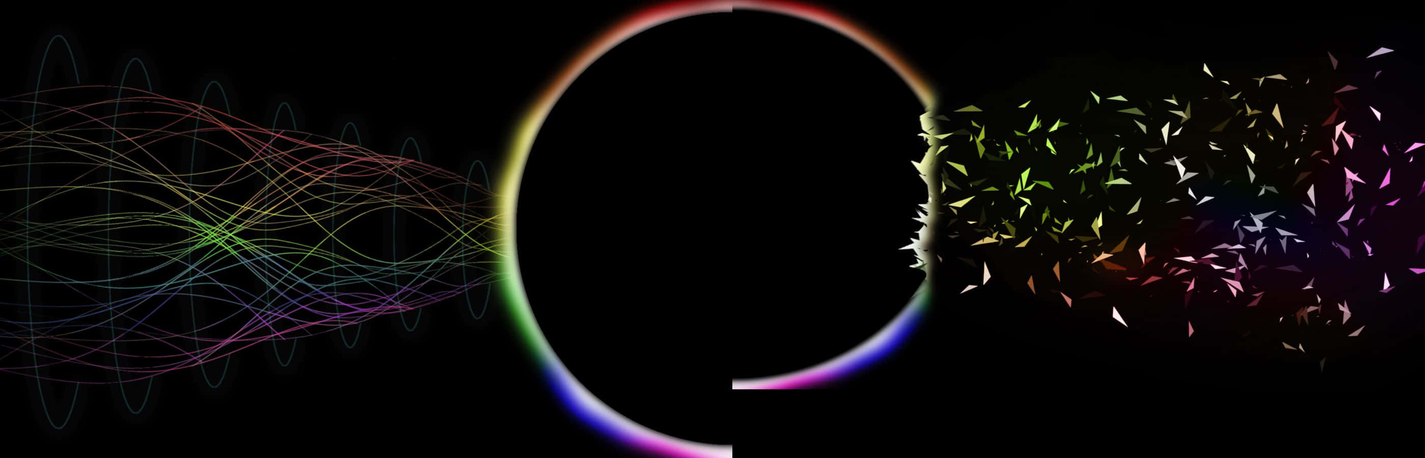 rainbow colored light, circular shape, glowing rainbow ring, 2K Desktop Wallpaper