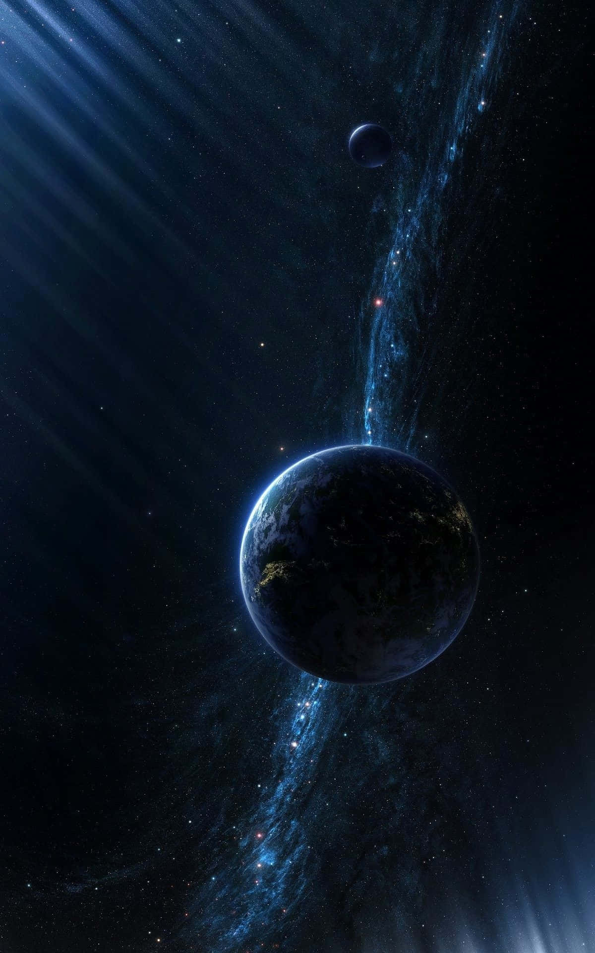 Vertical Monitor, cosmic vista, planet, Full HD Phone Wallpaper