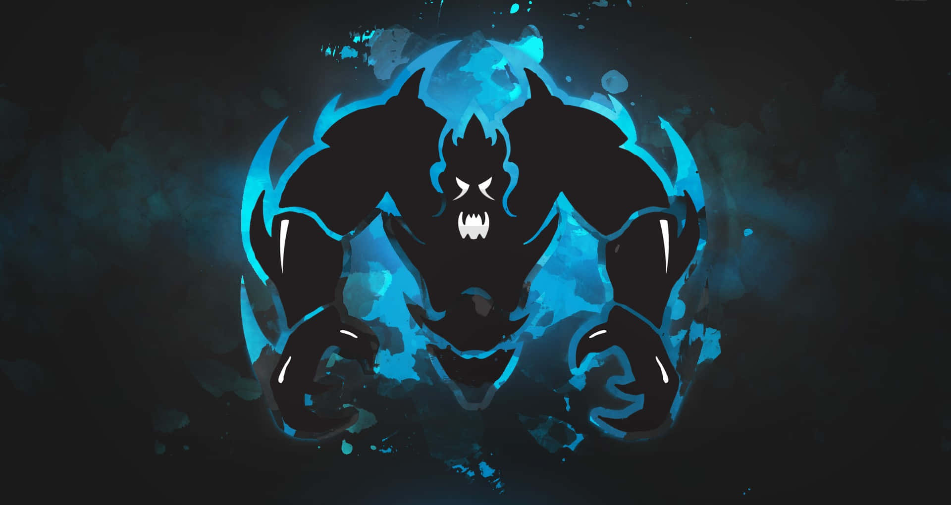 Cool Monster, black silhouette, horned beast, Full HD Desktop Wallpaper