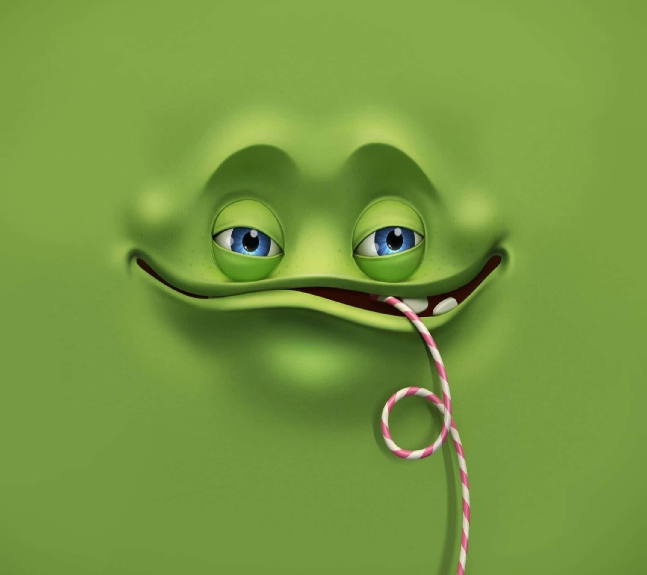 Cool Monster, iPhone Theme Display, green cartoon frog, Full HD Desktop Wallpaper