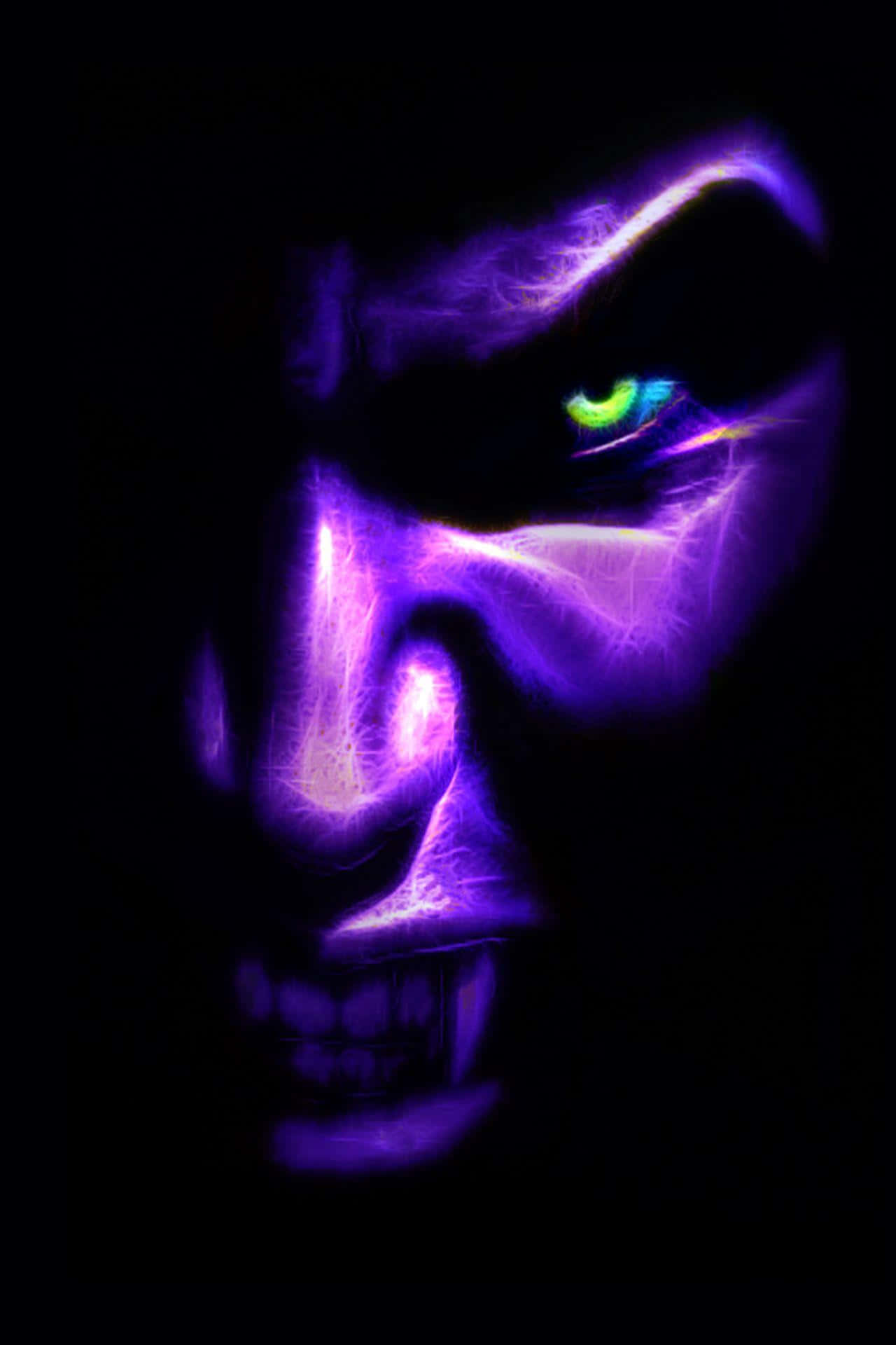 Cool Monster, electric purple energy, glowing green eye, Full HD Phone Wallpaper