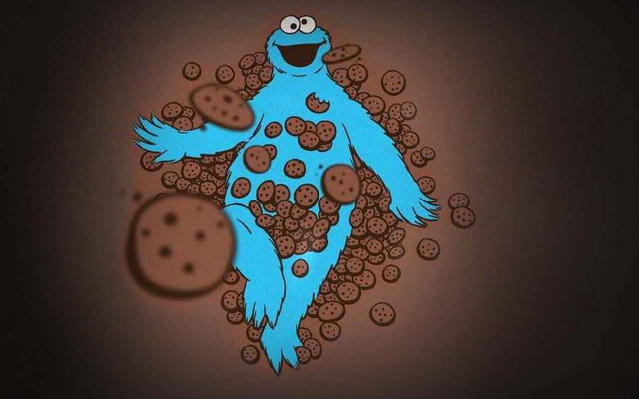 Cool Monster, blue monster, chocolate chip cookies, HD Desktop Wallpaper