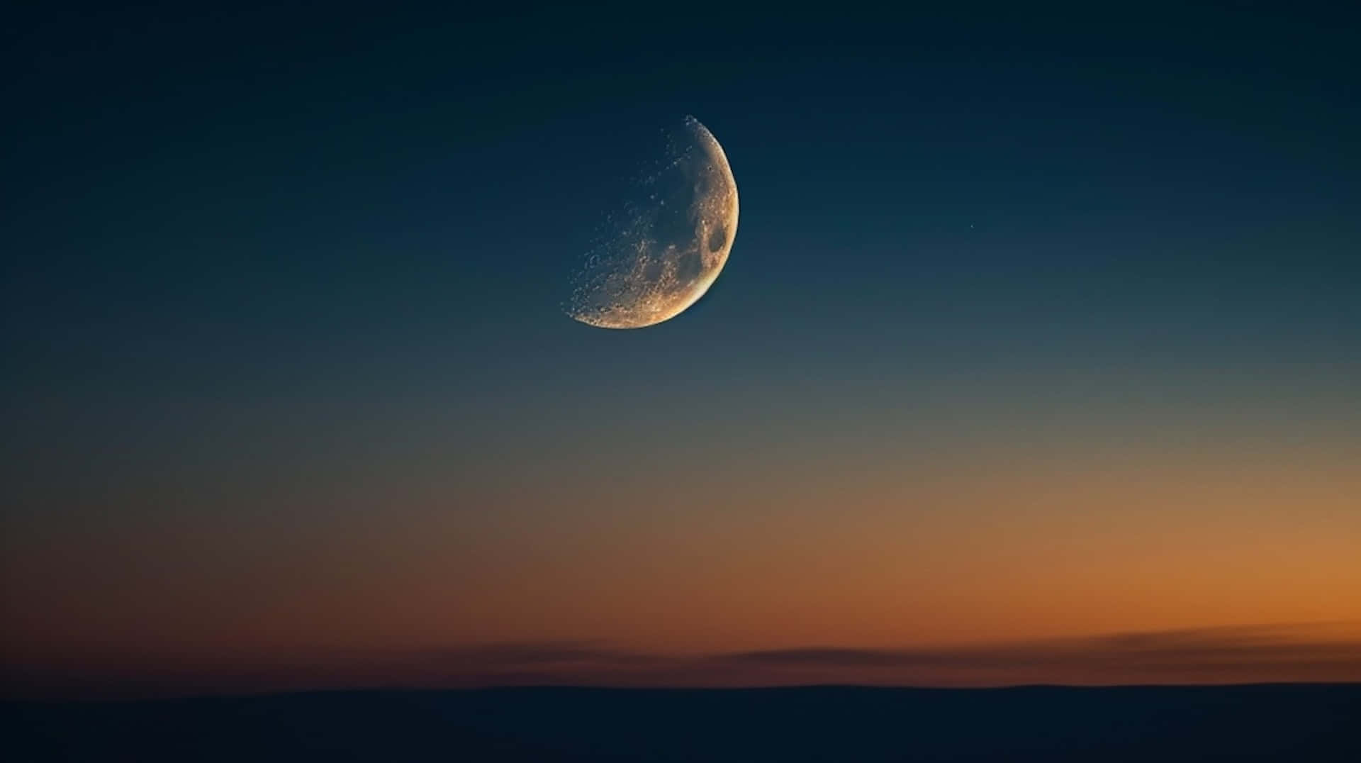crescent moon, dusk sky, twilight sky, Full HD Desktop Wallpaper