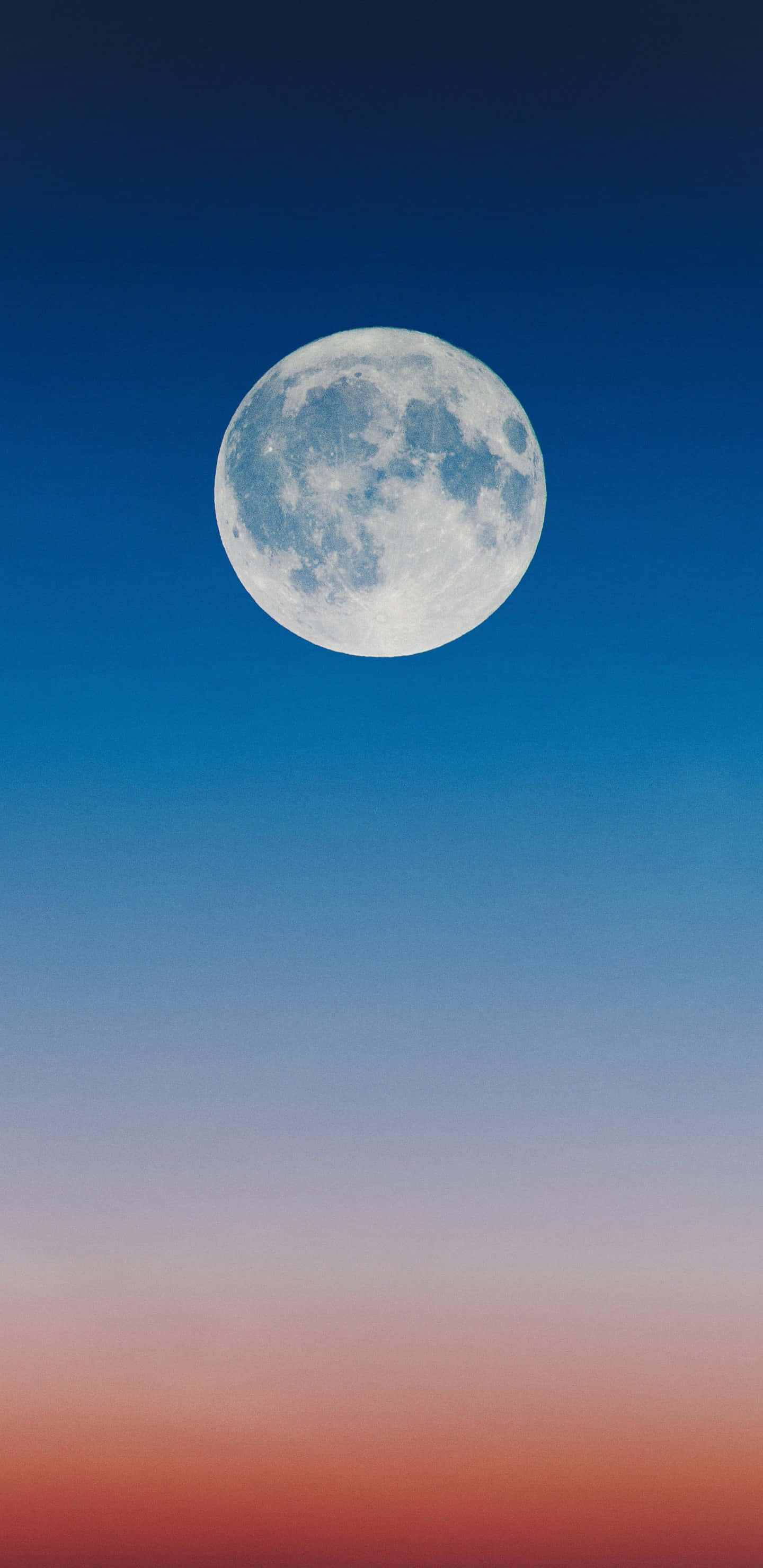 full moon, gradient sky, deep blue, 2K Phone Wallpaper