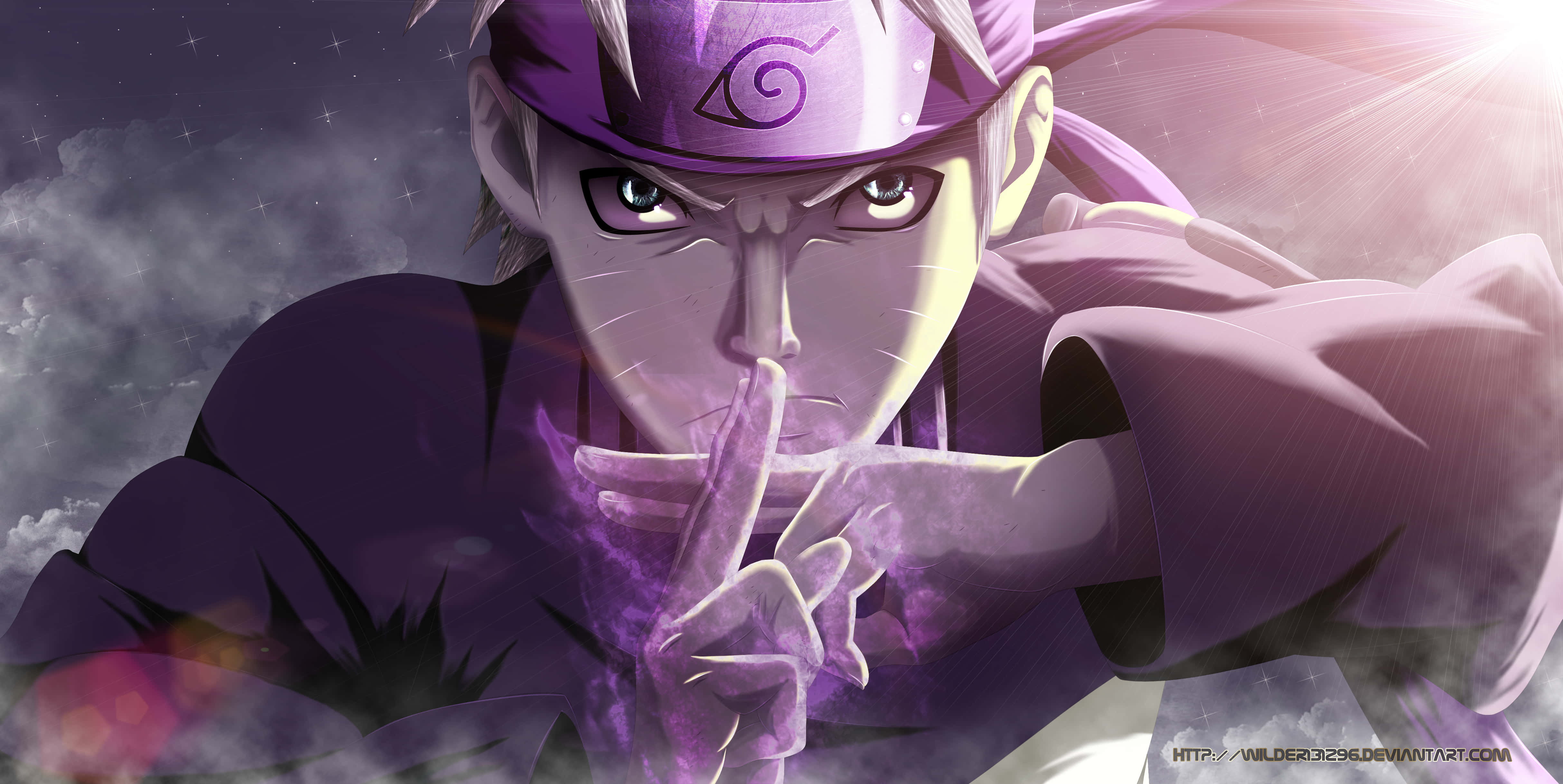 Naruto, anime ninja, purple gear, 4K Desktop Wallpaper