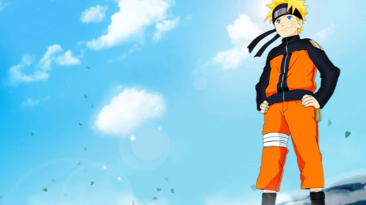 Naruto, anime character Naruto, bright blue sky, HD Desktop Wallpaper