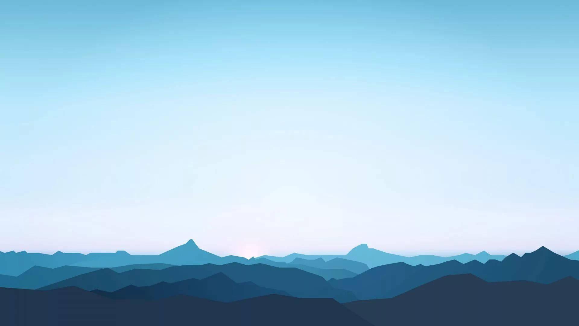 mountain silhouettes, soft gradient sky, dawn, Full HD Desktop Wallpaper
