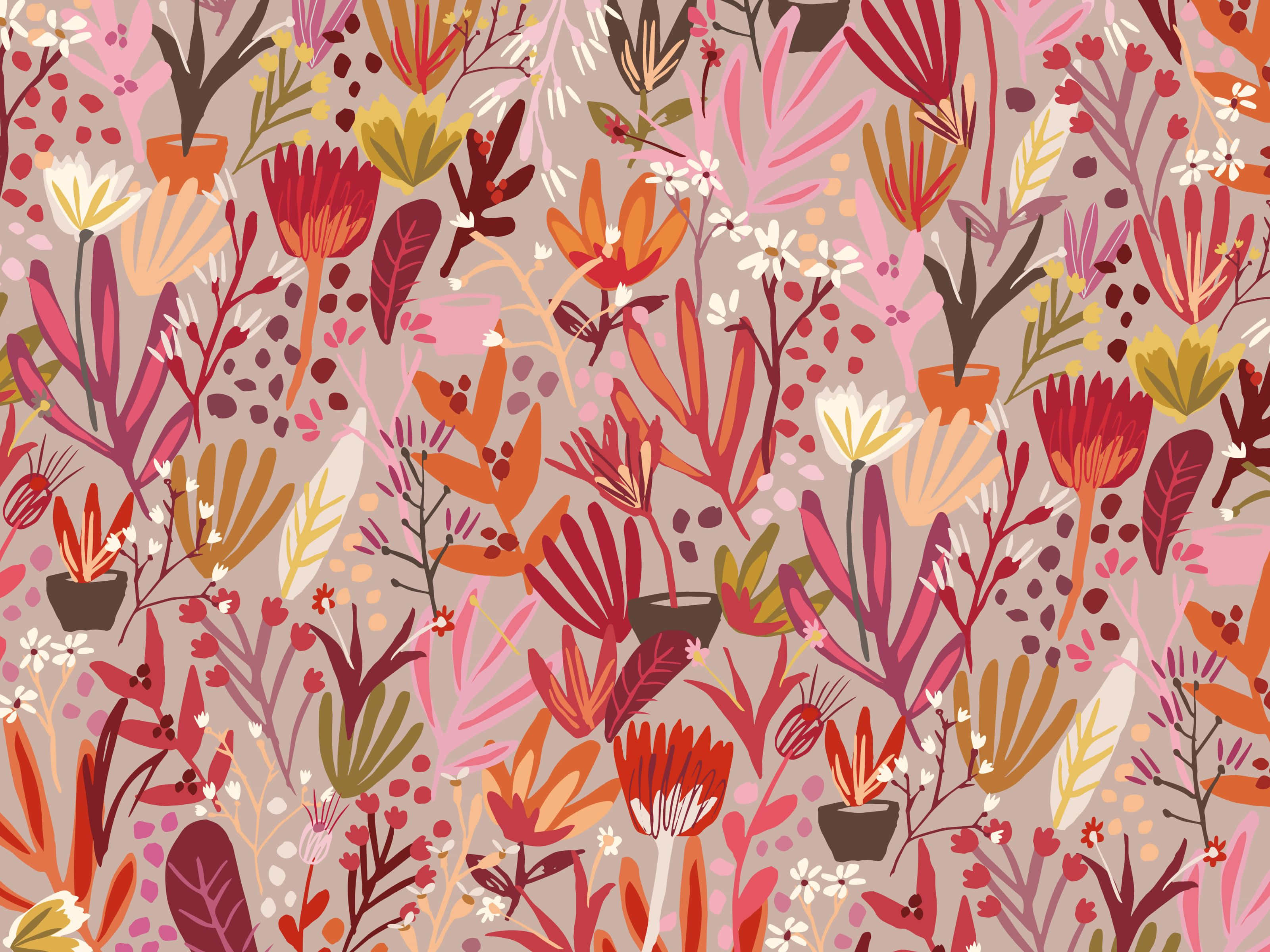 botanical, 3200 x 2400, beige background, 2K Desktop Wallpaper