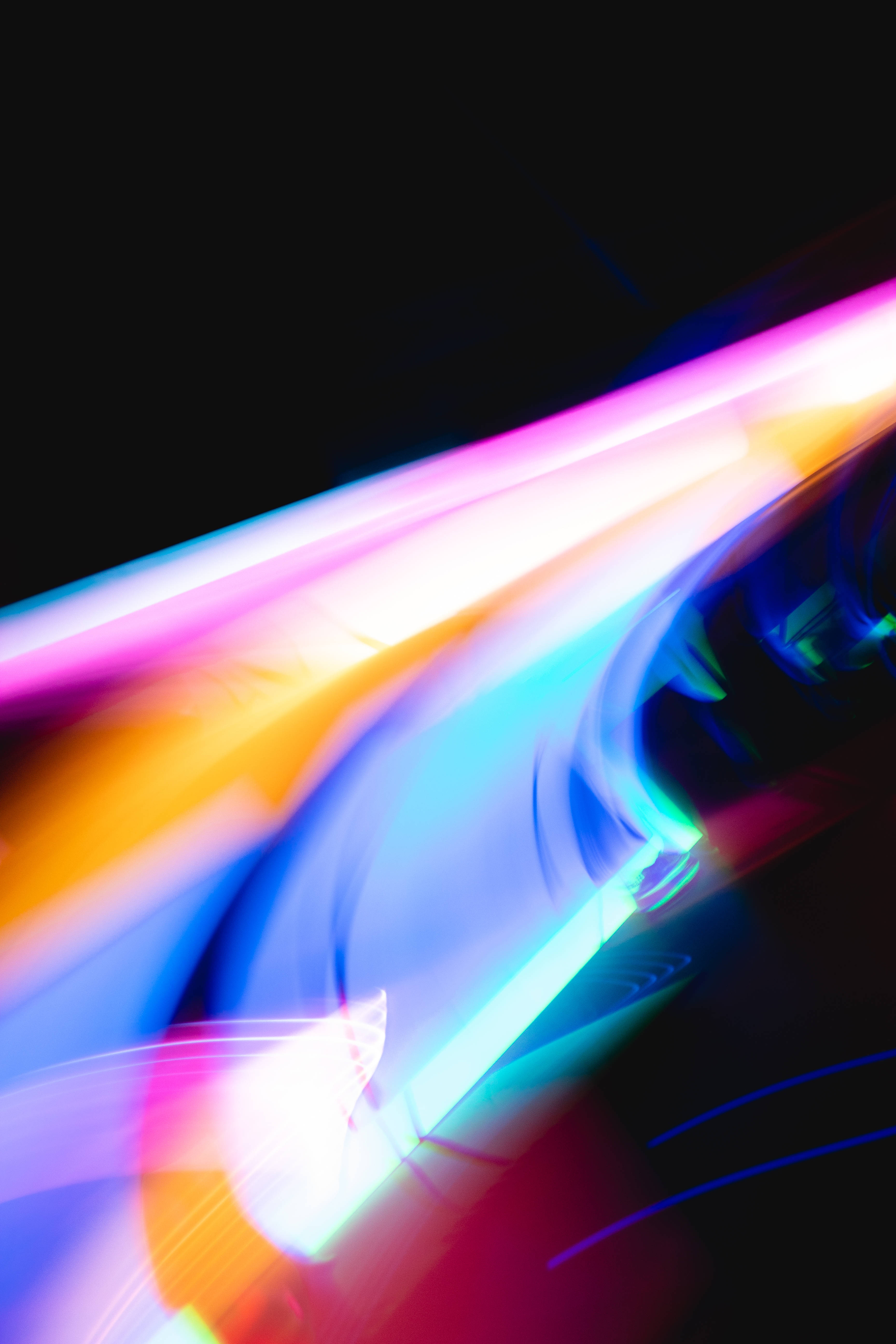 neon lights, vibrant streaks, black background, 5K Phone Wallpaper
