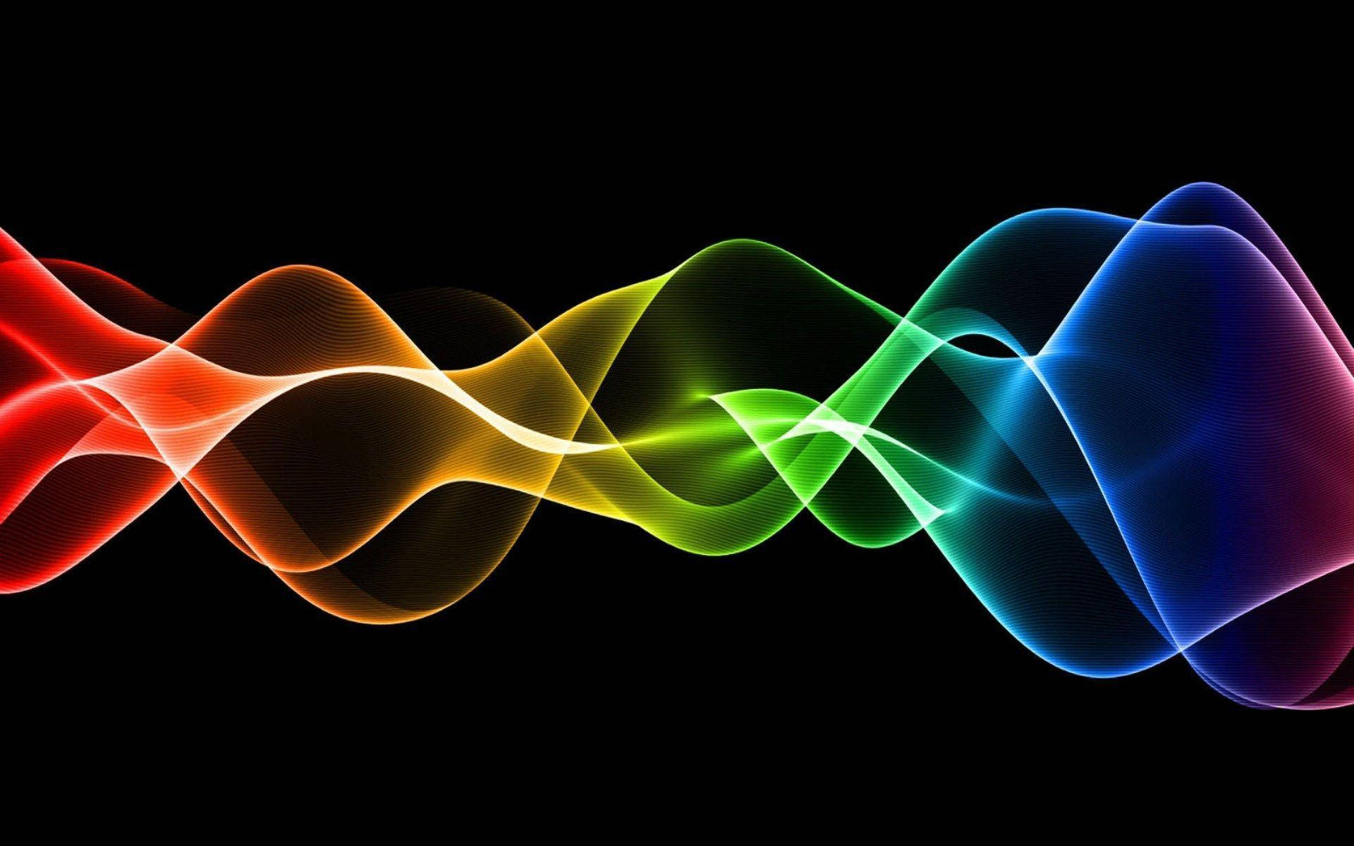 colorful waves, rainbow-colored, fluid waves, Full HD Desktop Wallpaper