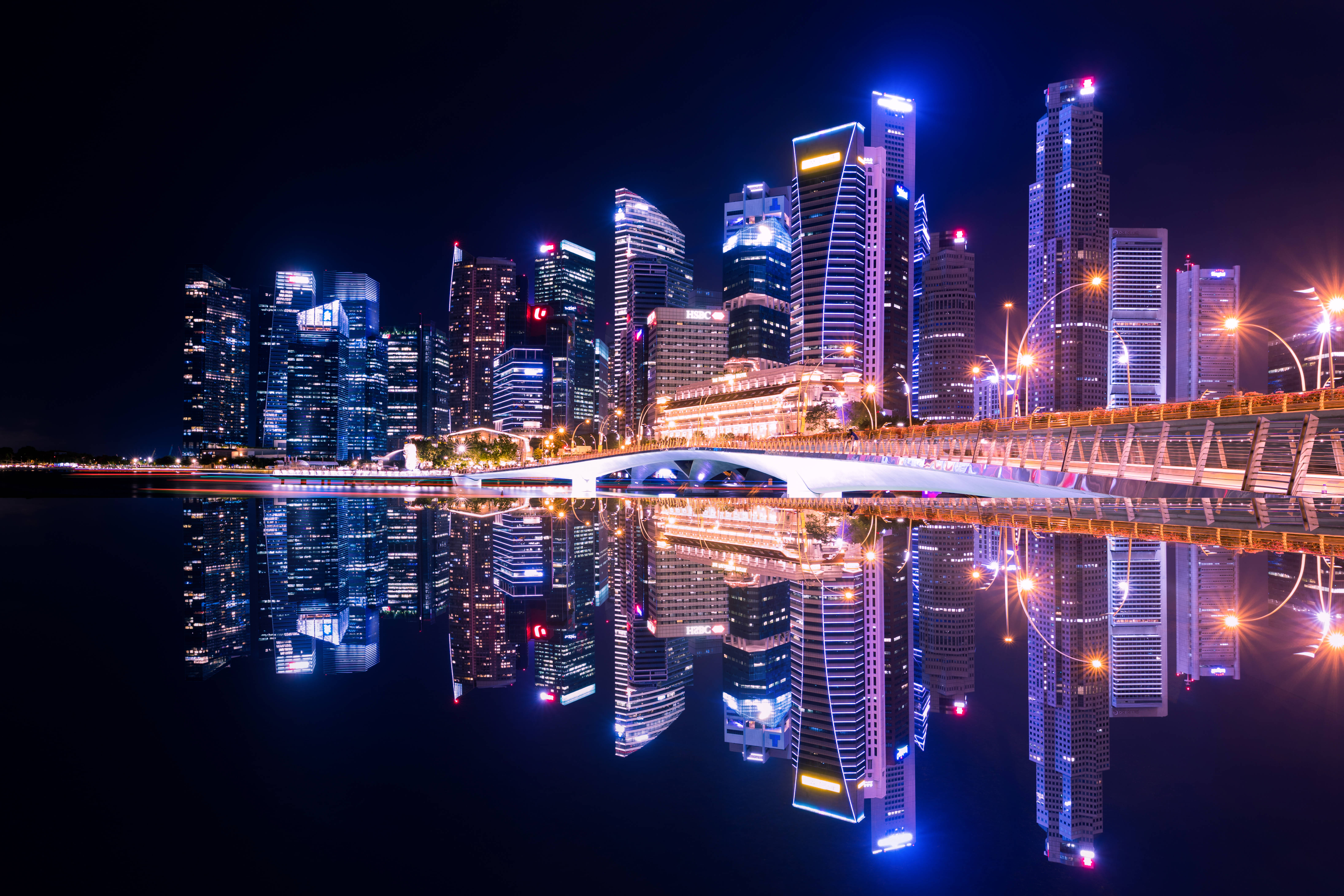 Cool Neon, cityscape, nighttime, 5K Desktop Wallpaper