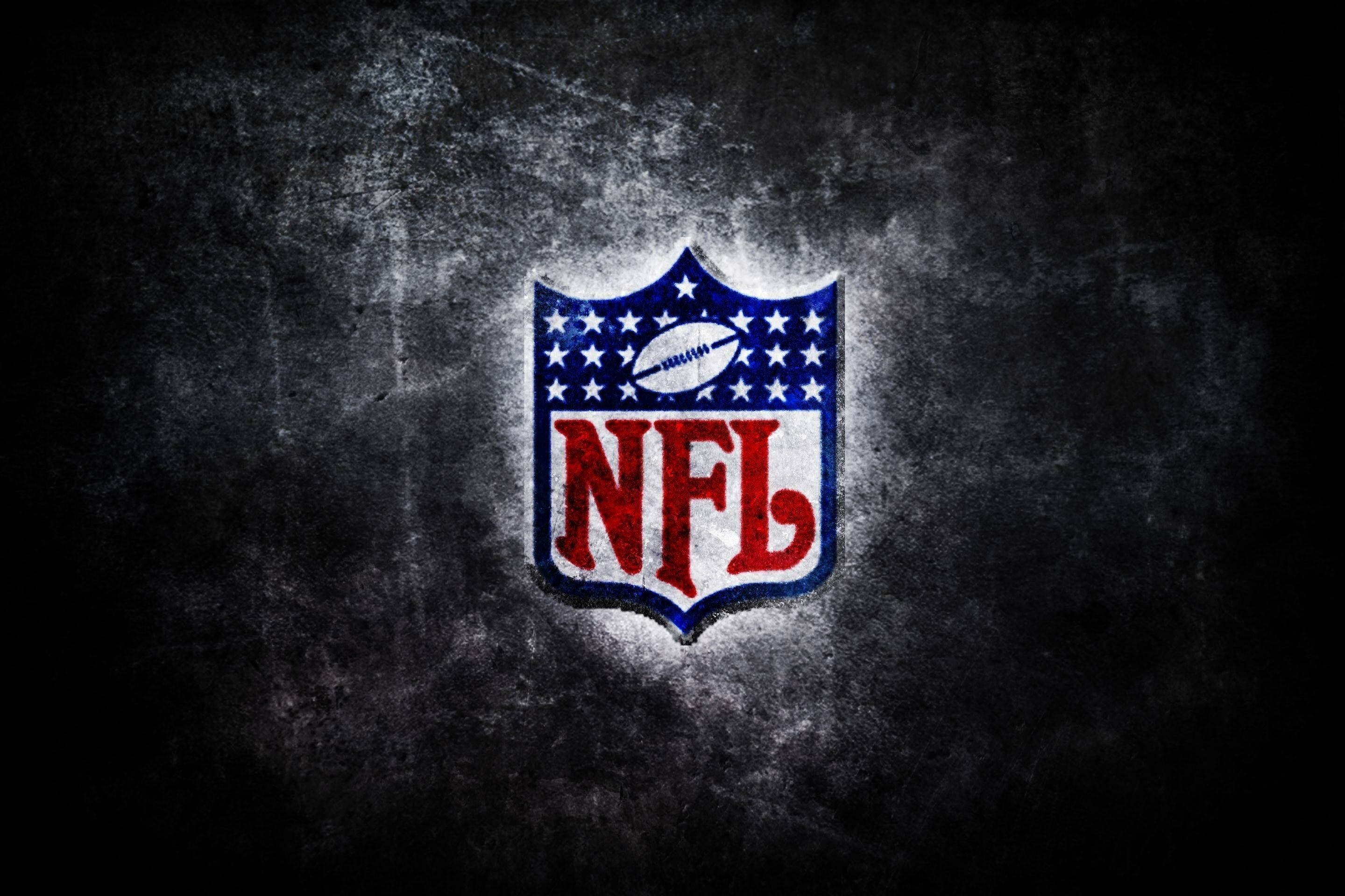 NFL logo, red white and blue stars, gritty dark textured background, 2K Desktop Wallpaper