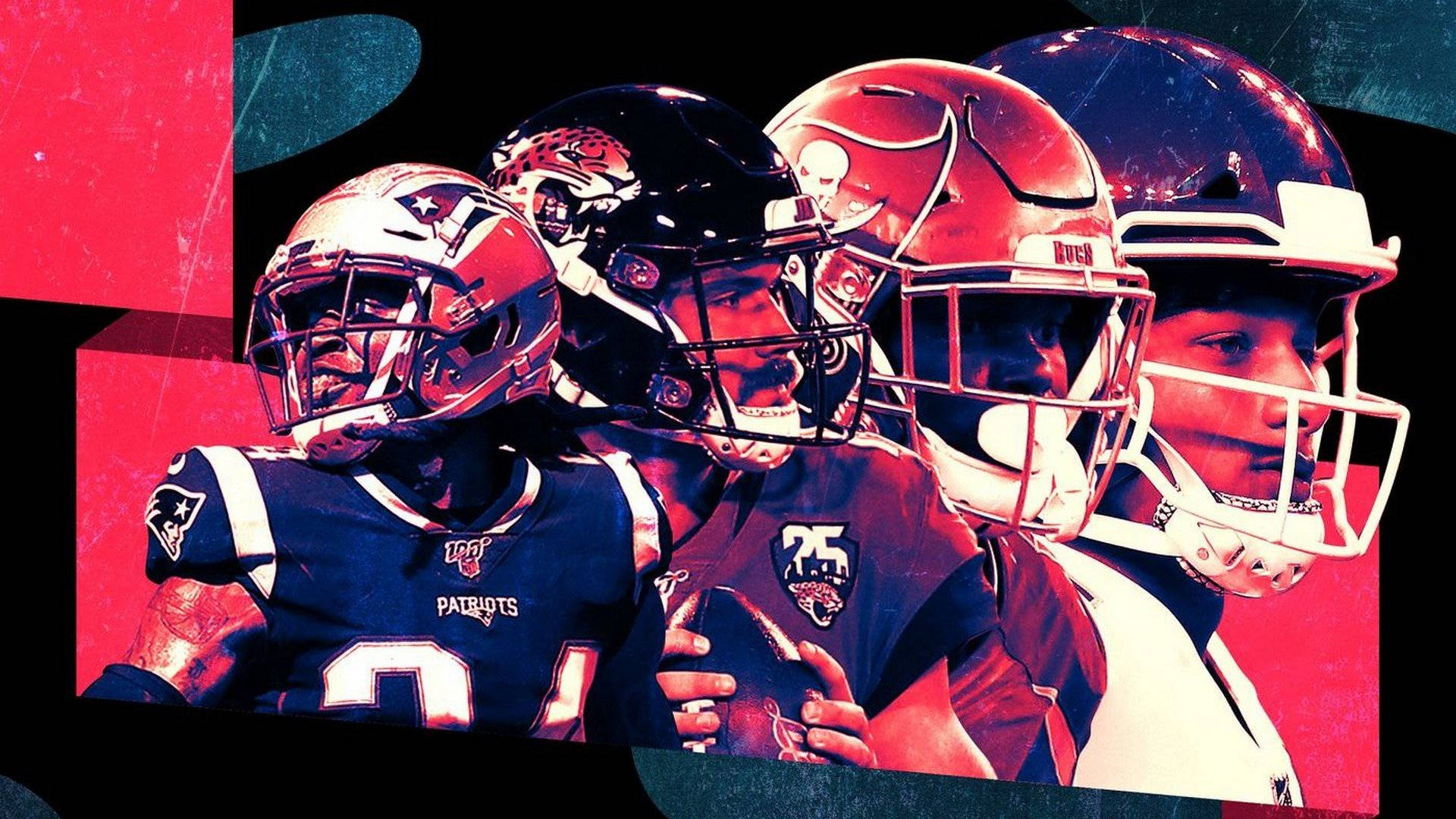NFL, quarterbacks, helmets, Full HD Desktop Wallpaper