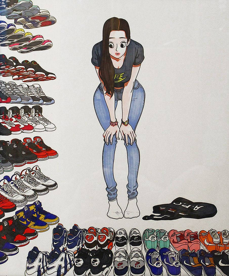 Nike, sneakers, jeans, SD Phone Wallpaper