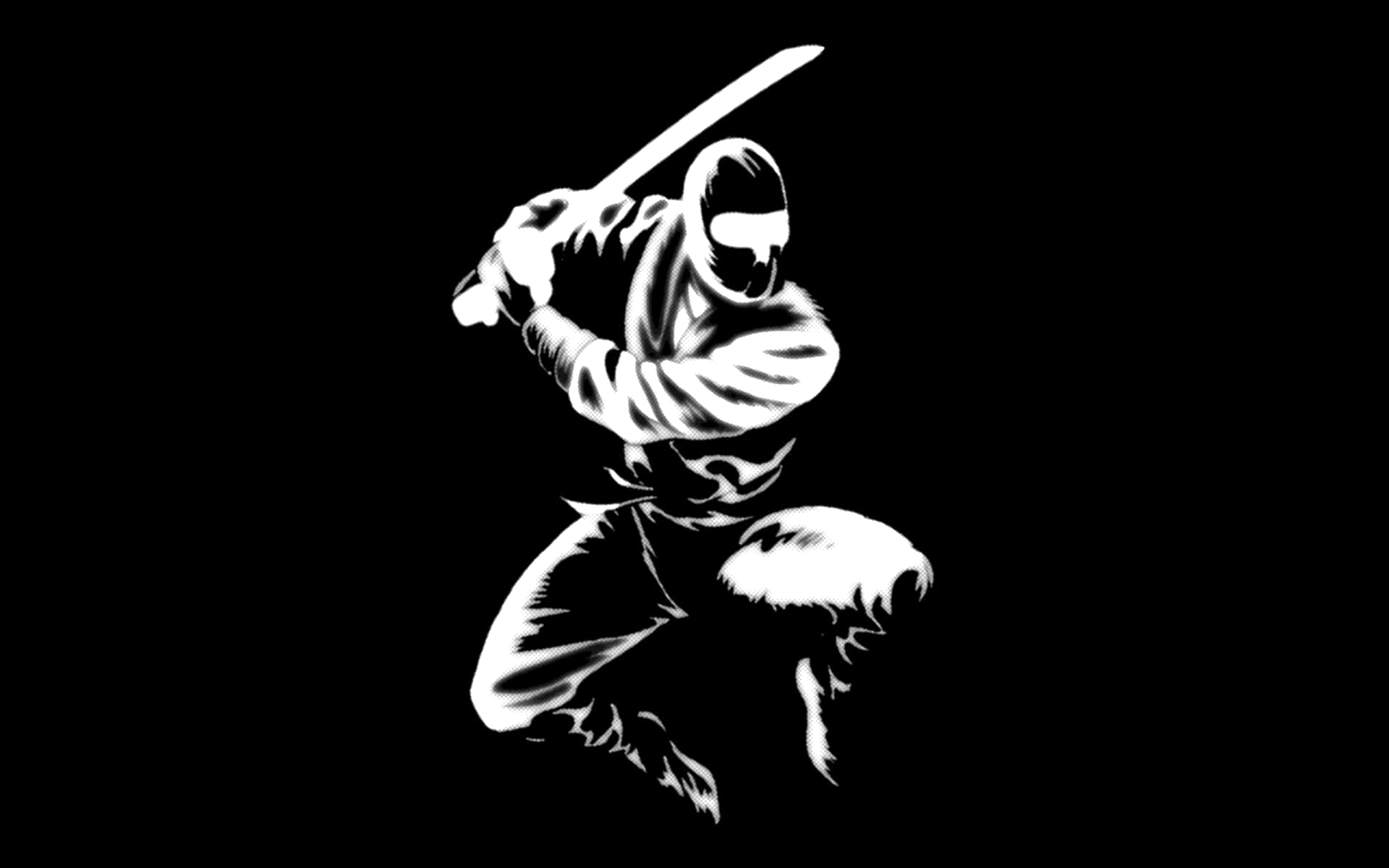 ninja, sword, white, Full HD Desktop Wallpaper