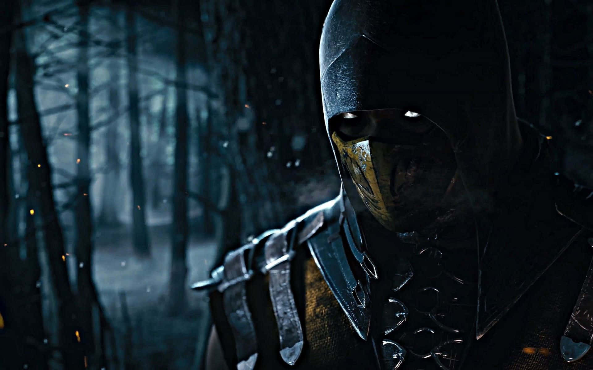 Cool Ninja, red-garbed, masked warrior, Full HD Desktop Wallpaper
