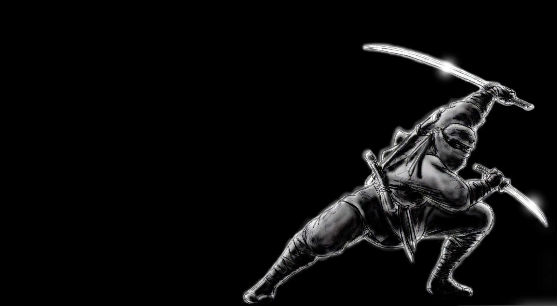 Cool Ninja, ninja warrior, black and white, Full HD Desktop Wallpaper