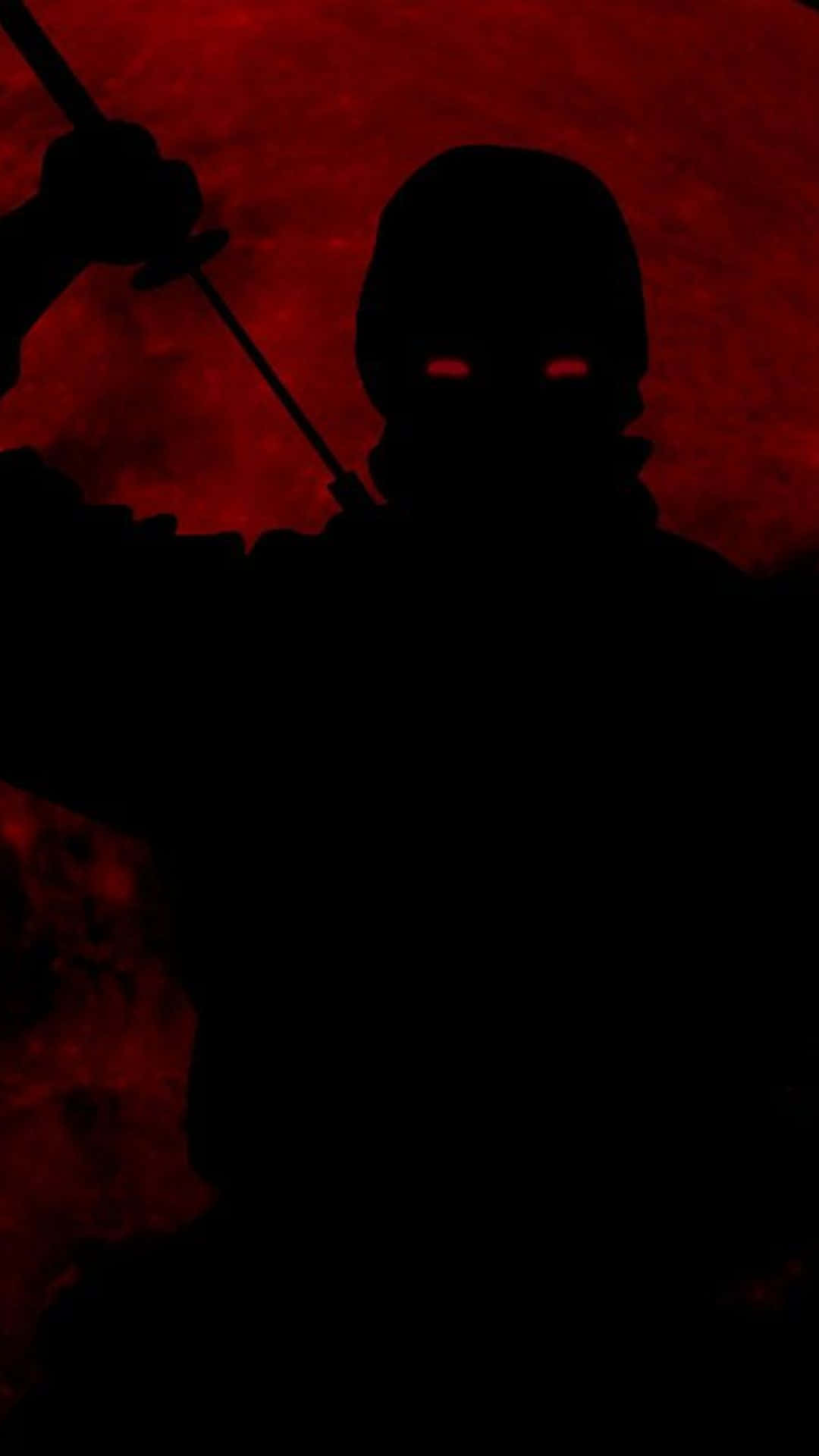 cool ninja, silhouette, masked figure, Full HD Phone Wallpaper