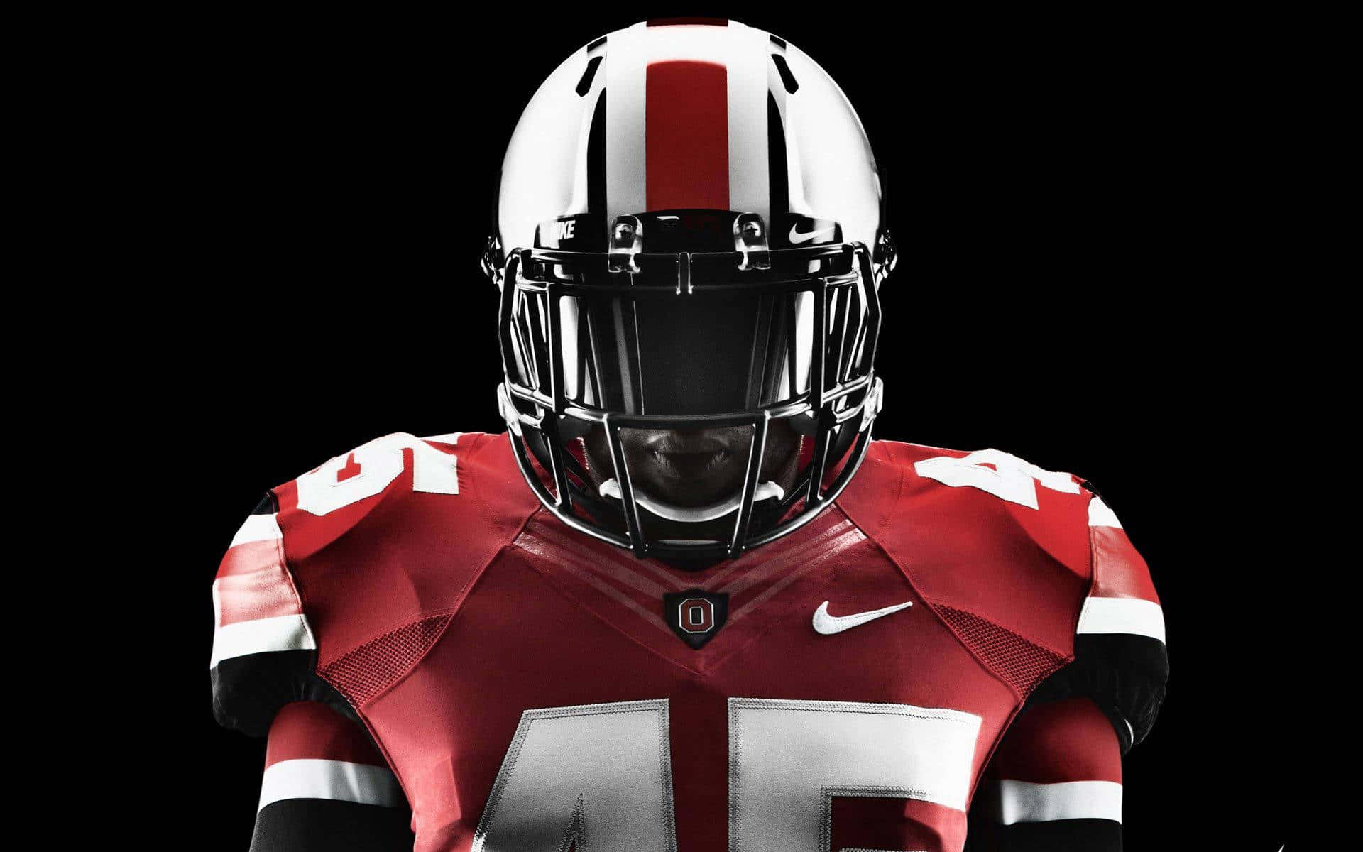 Ohio State, red and white uniform, helmet, Full HD Desktop Wallpaper