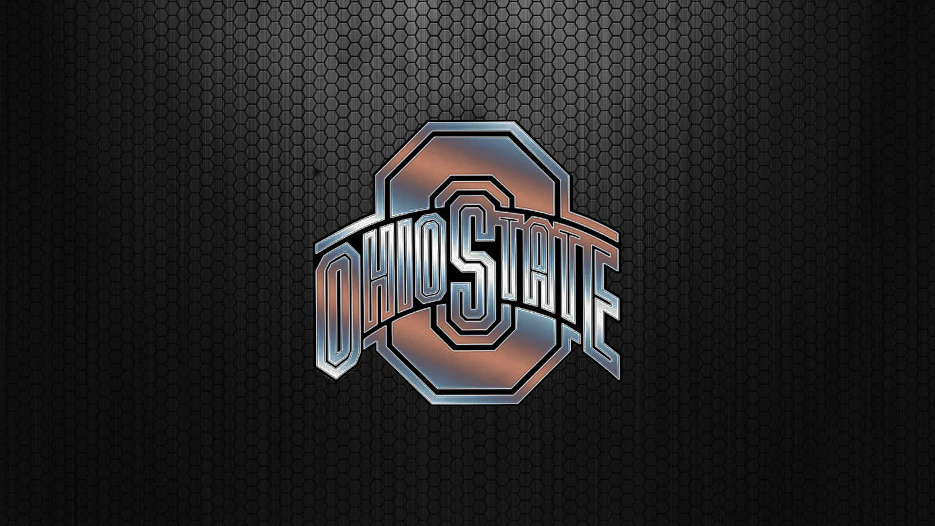 Ohio State, black background, shiny metallic, Full HD Desktop Wallpaper