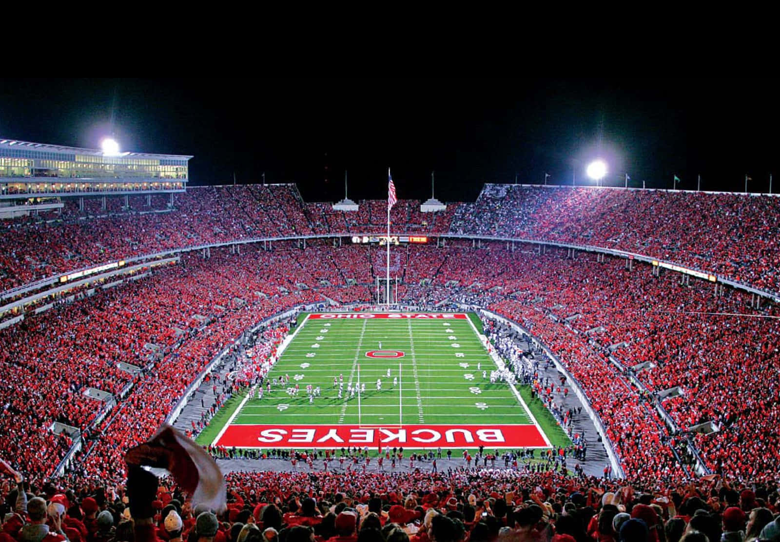 Ohio State, football stadium, night, HD Desktop Wallpaper