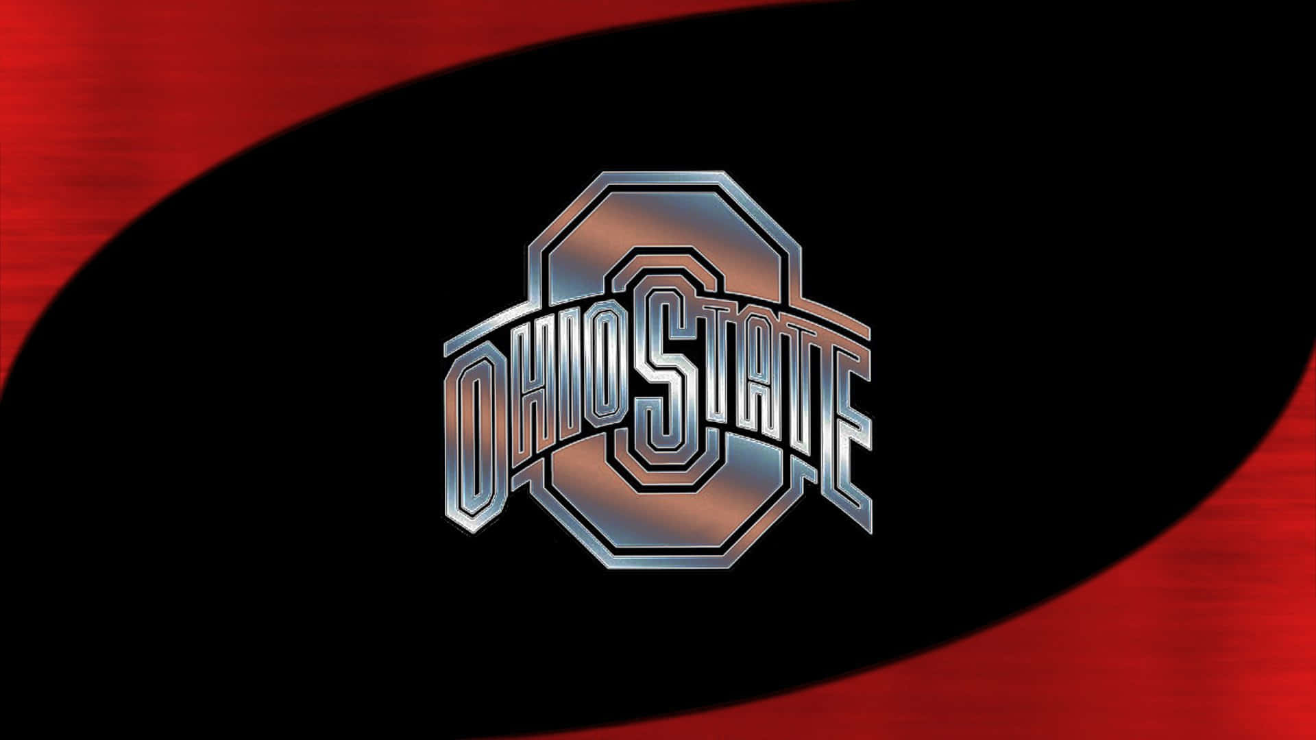 Ohio State, red corners, shiny metallic, Full HD Desktop Wallpaper