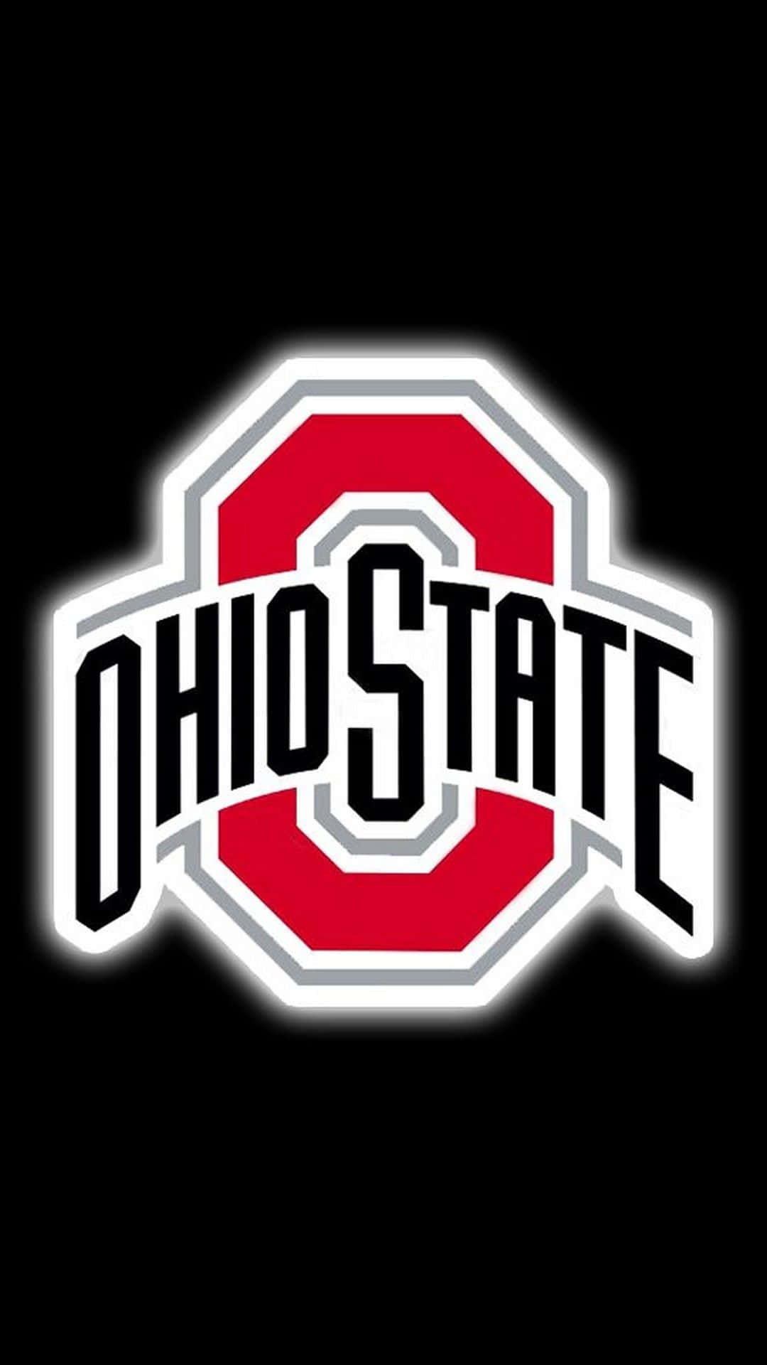 Ohio State, red Ohio State logo, black background, Full HD Phone Wallpaper