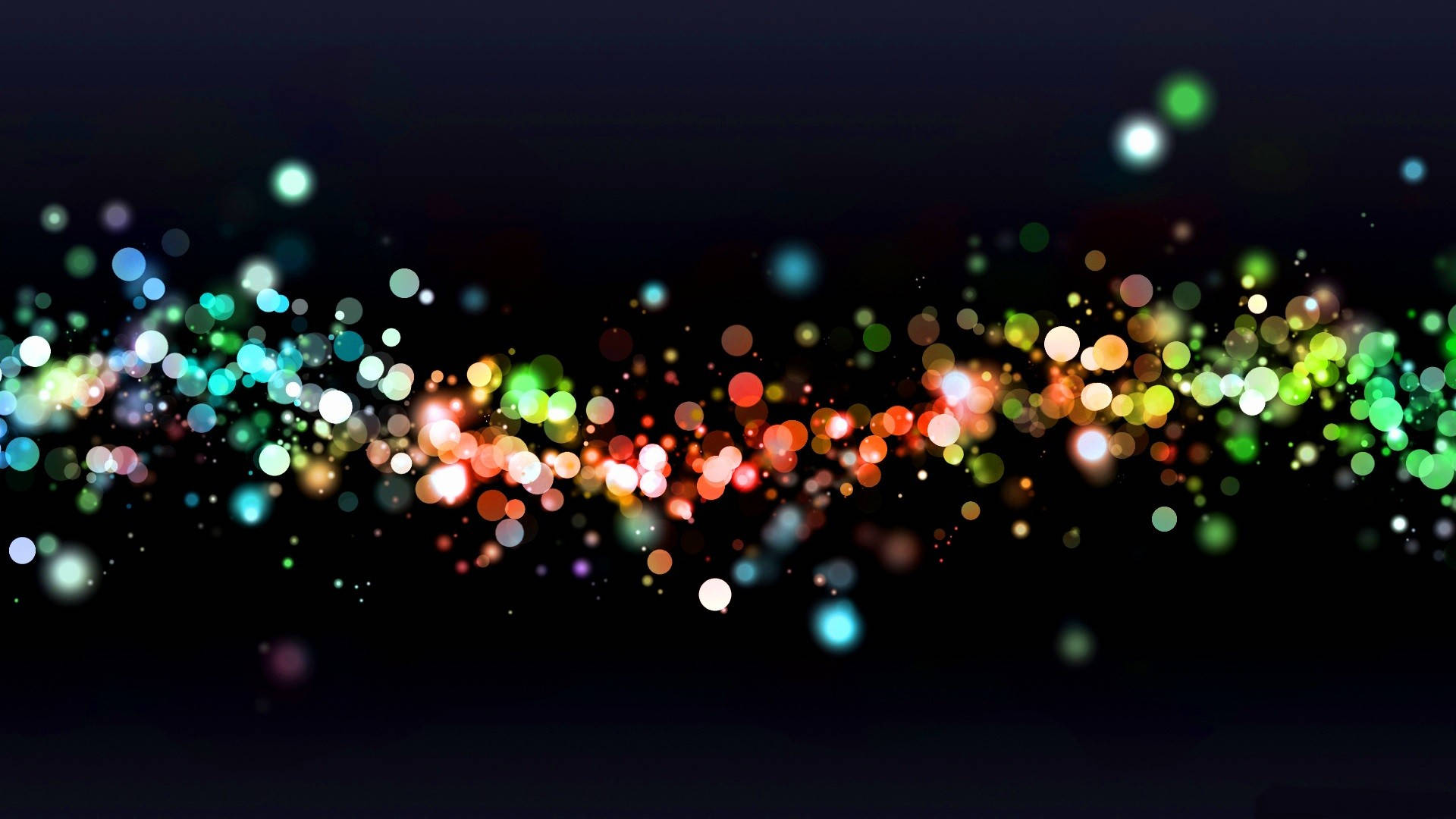 colorful light orbs, bokeh lights, sparkling digital river, Full HD Desktop Wallpaper