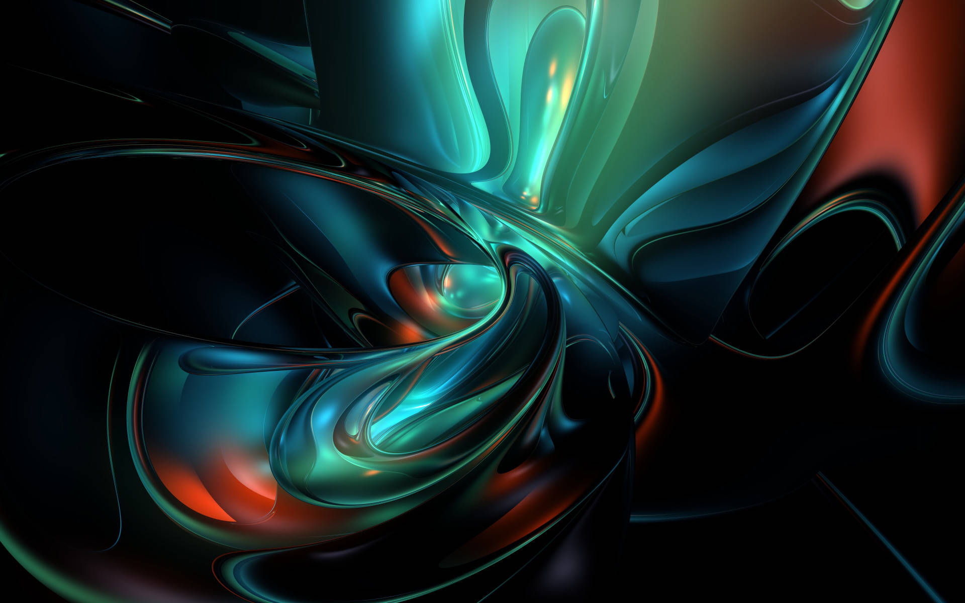 teal, crimson, liquid-like forms, Full HD Desktop Wallpaper