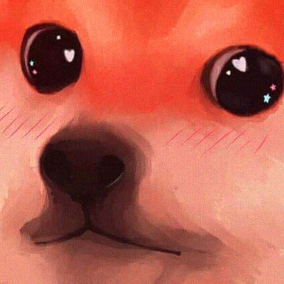 airbrushed doge, fluffy dog, big shiny eyes, SD Desktop Wallpaper