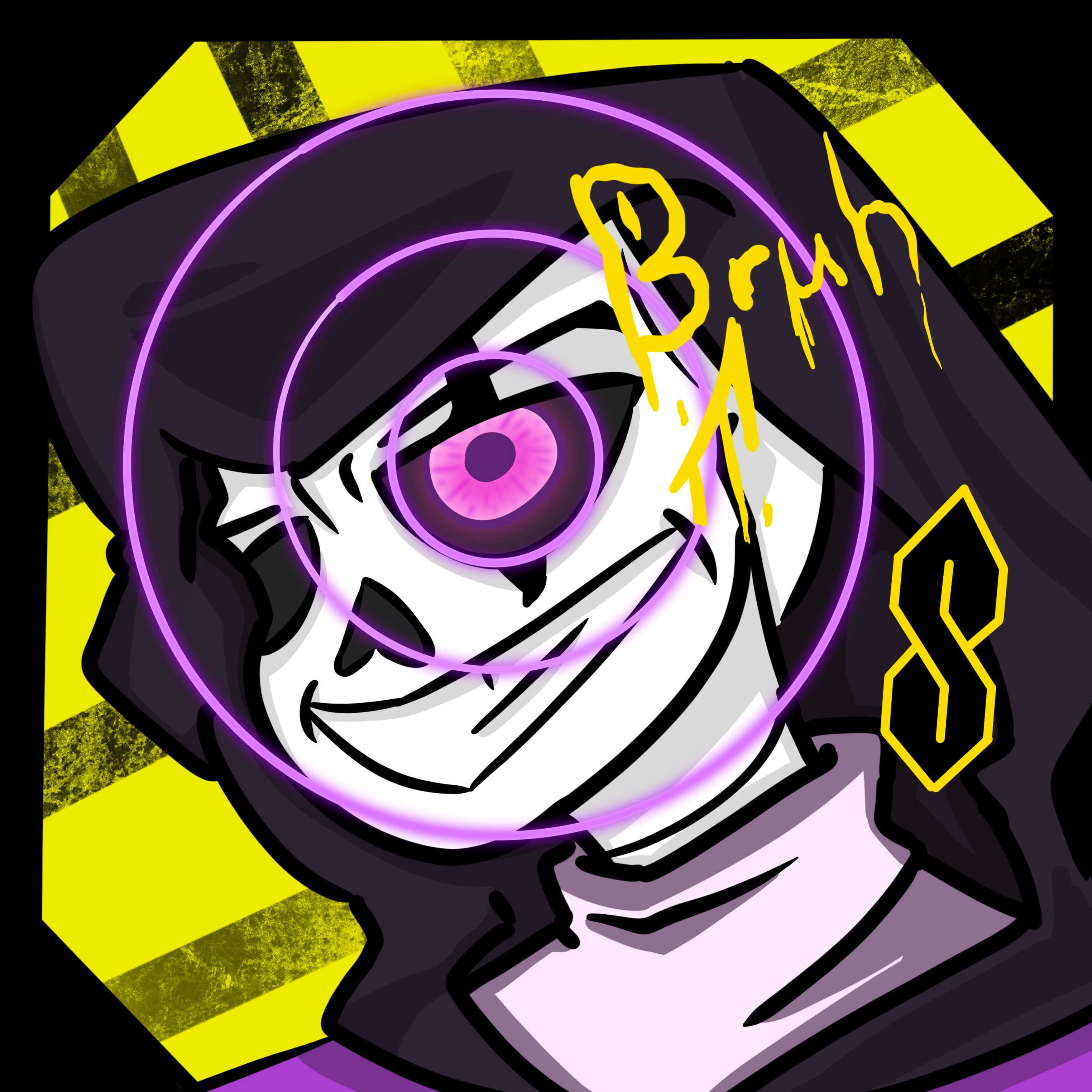 Epic Sans, purple glowing eye, Bruh text, 2K Desktop Wallpaper