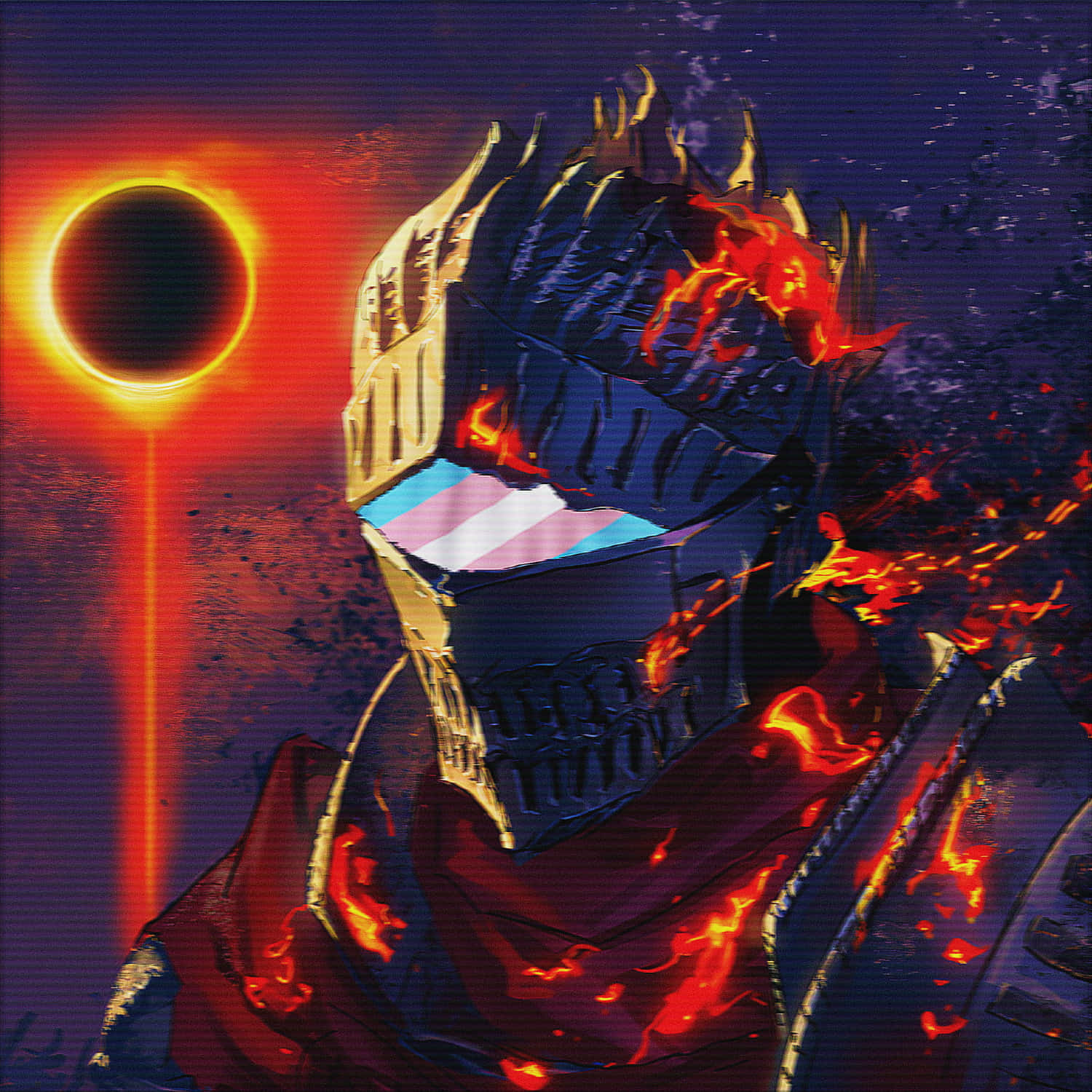 transgender armor, trans flag visor, solar eclipse, HD Desktop Wallpaper