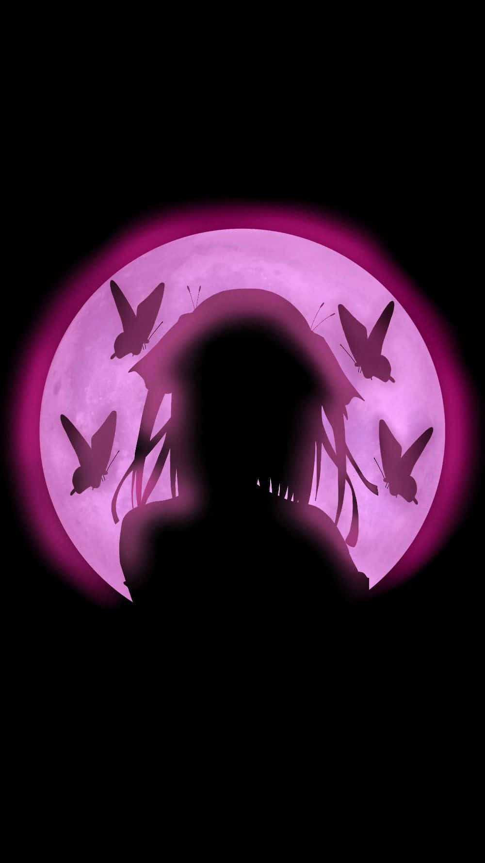 silhouette, long-haired figure, sharp teeth, HD Phone Wallpaper