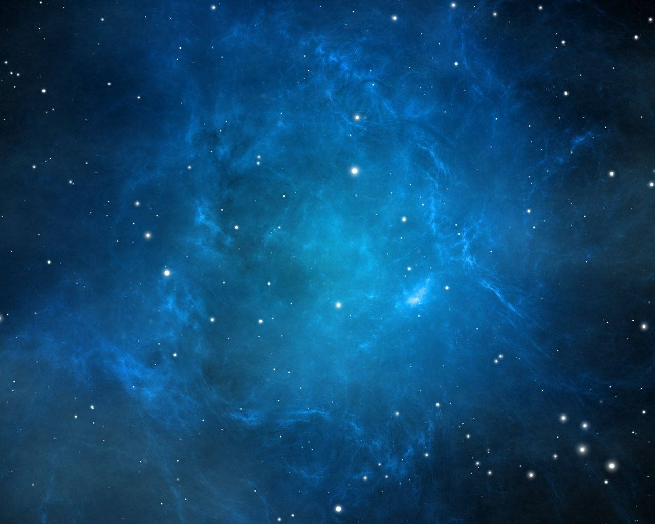 blue nebula galaxy, deep blues, scattered stars, HD Desktop Wallpaper