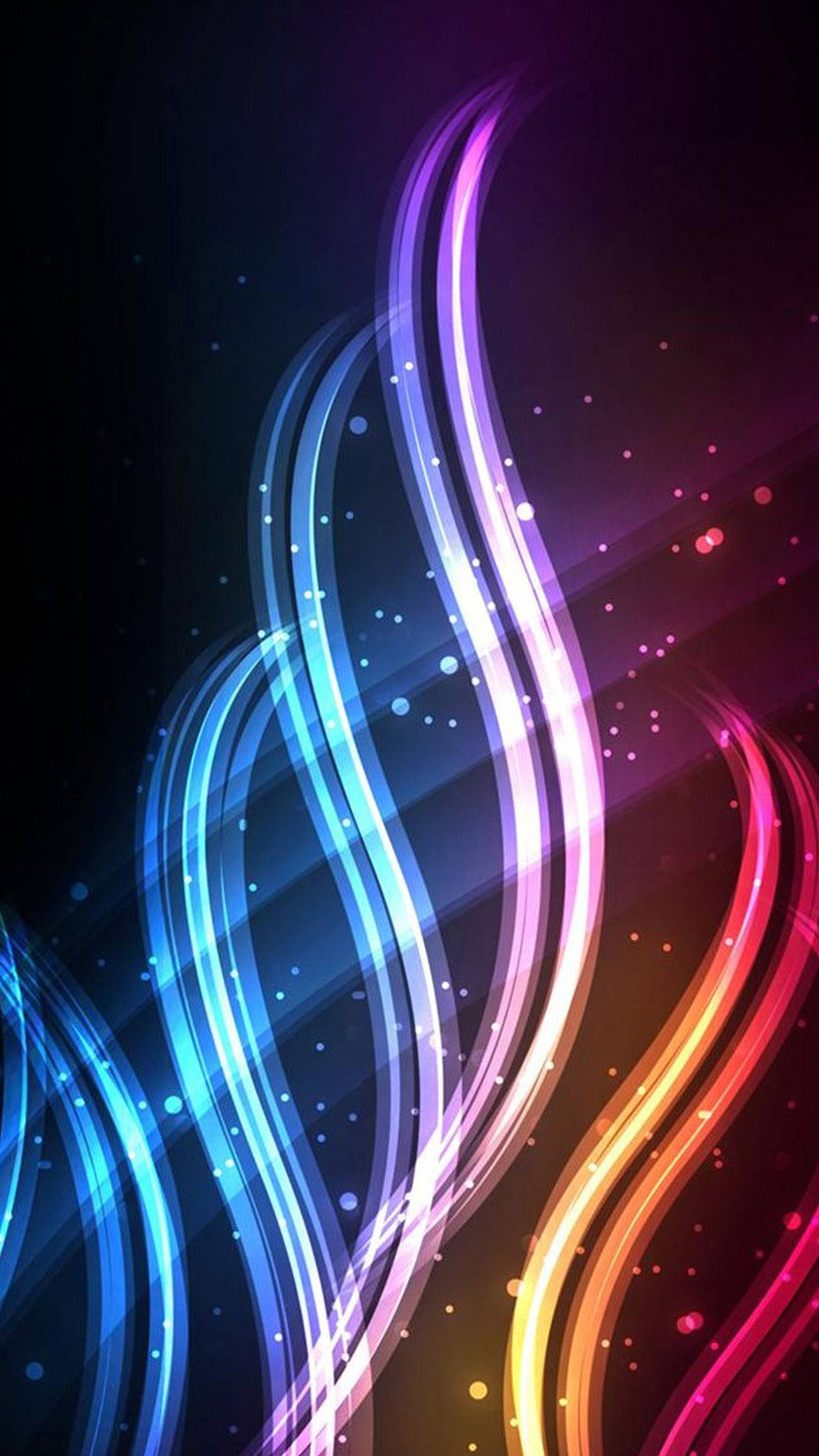 Cool Phone Swirls, neon waves, blue purple and orange, 2K Phone Wallpaper