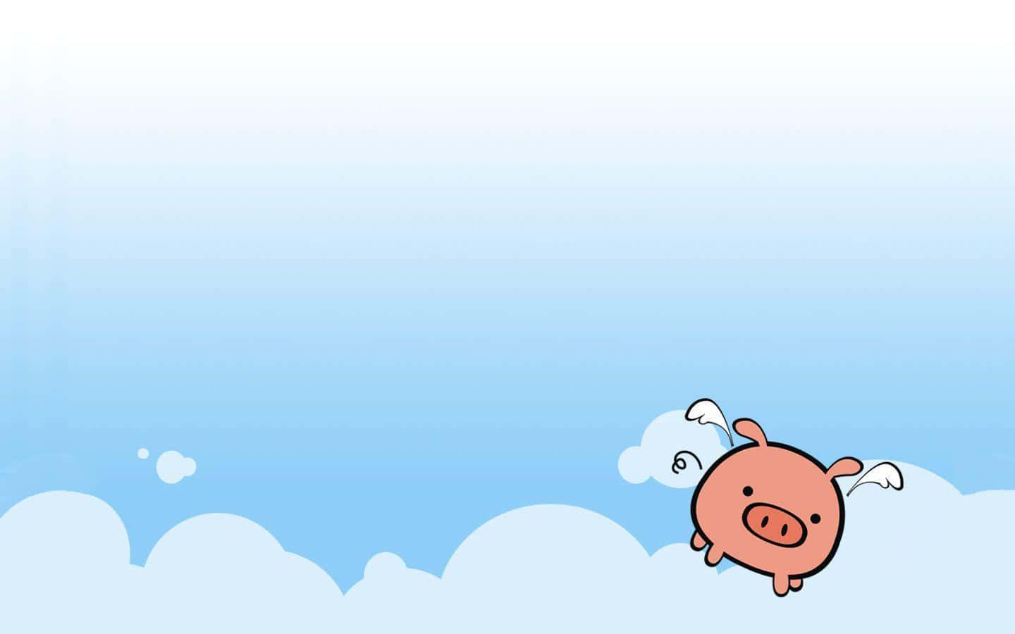 Cool Piggy, pink cartoon pig, tiny wings, HD Desktop Wallpaper