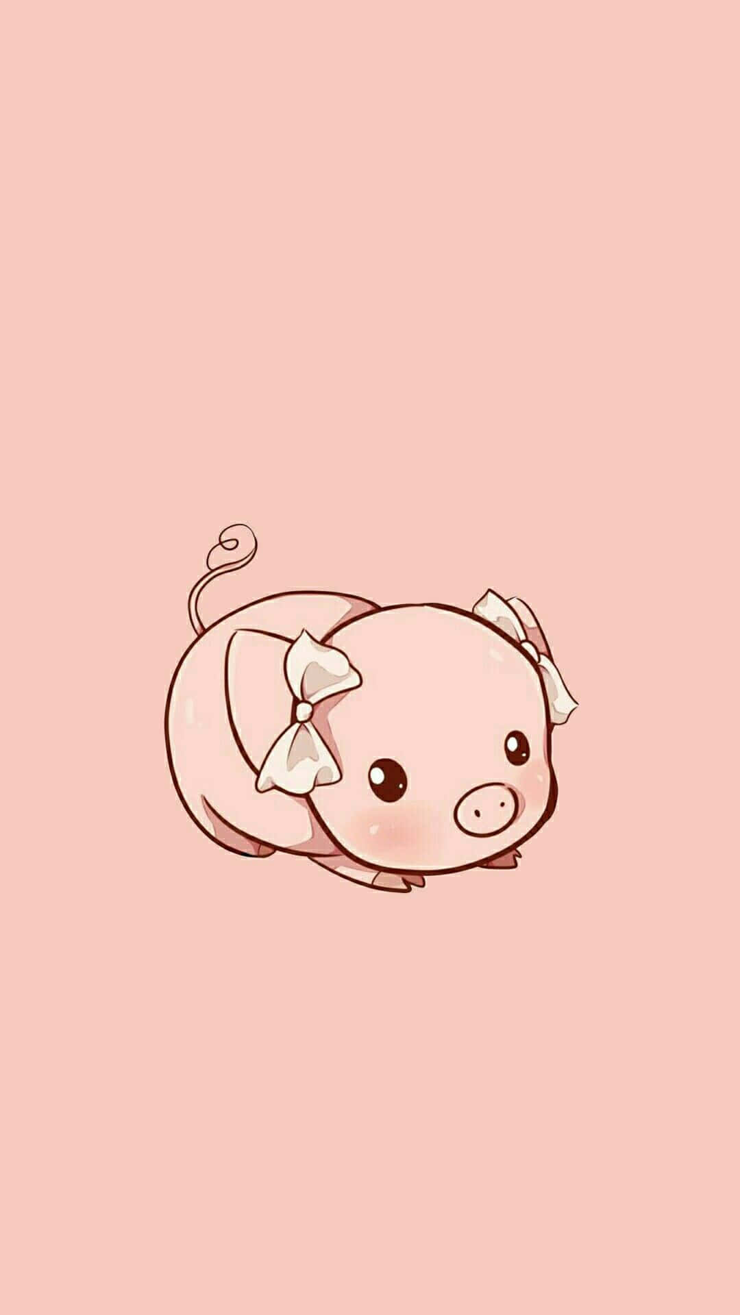 Cool Piggy, pink cartoon piglet, bows, Full HD Phone Wallpaper