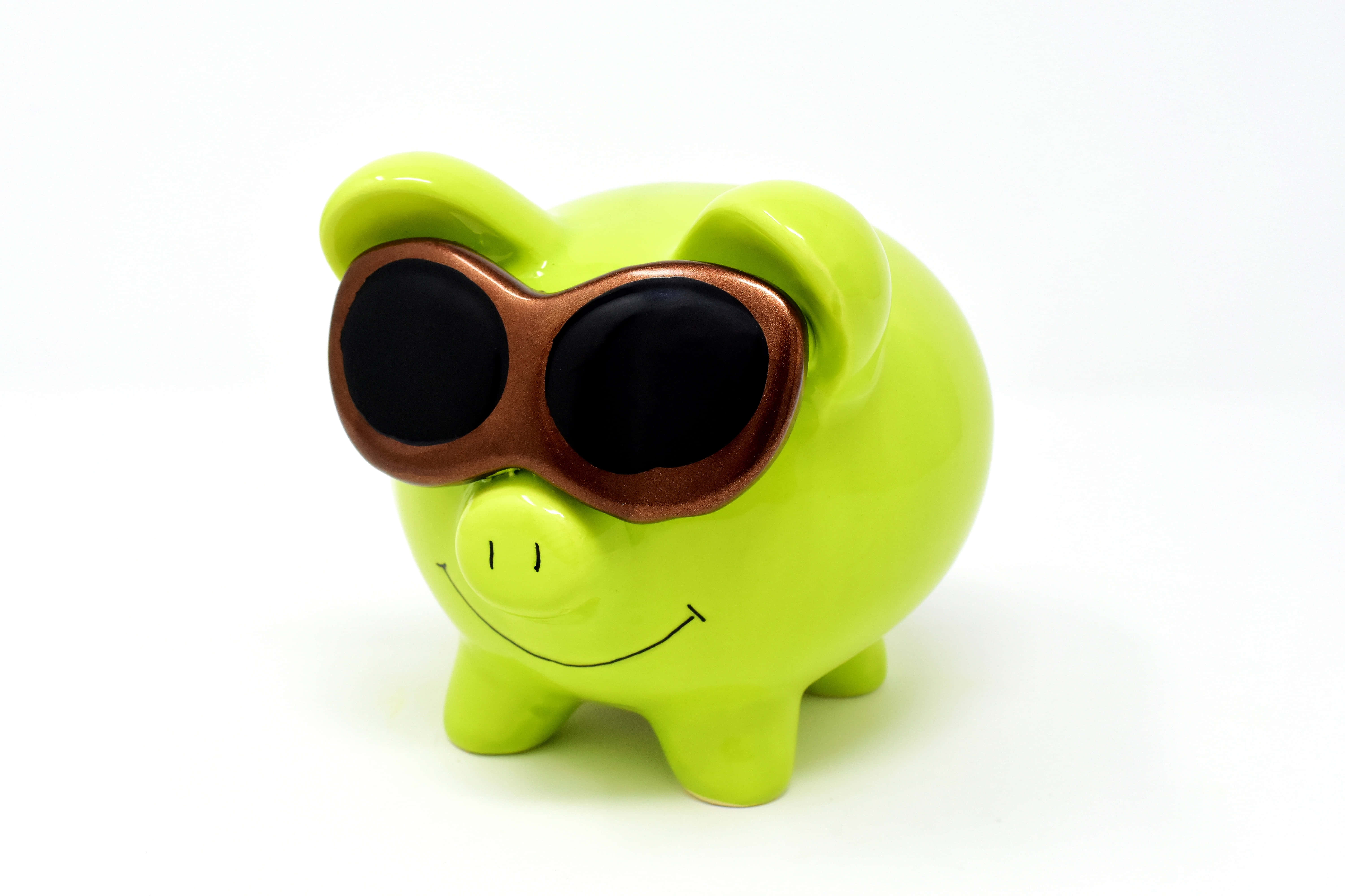 Cool Piggy, lime green, ceramic, 5K Desktop Wallpaper