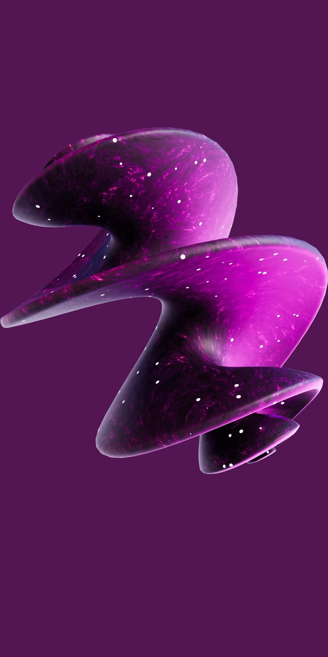glowing purple spiral galaxy sculpture, deep violet background, stars, Full HD Phone Wallpaper