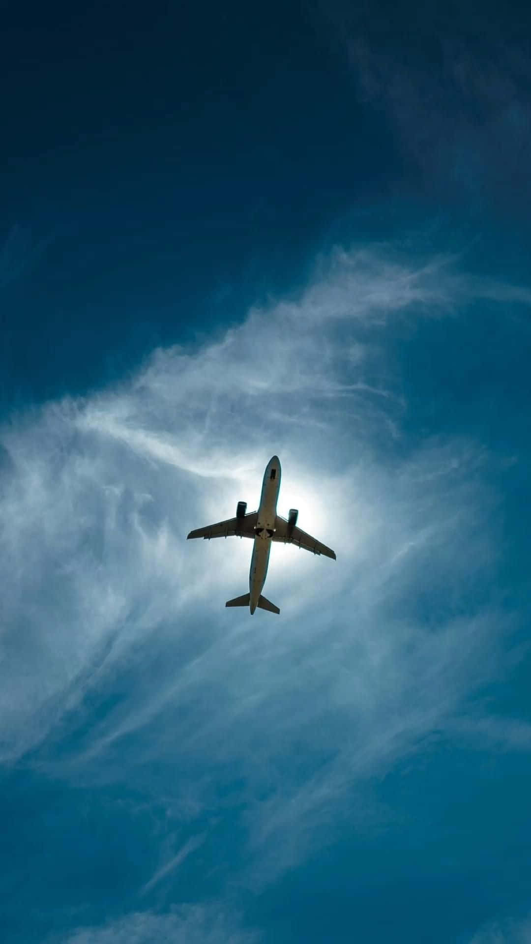 Cool Plane, commercial airplane, deep blue sky, Full HD Phone Wallpaper