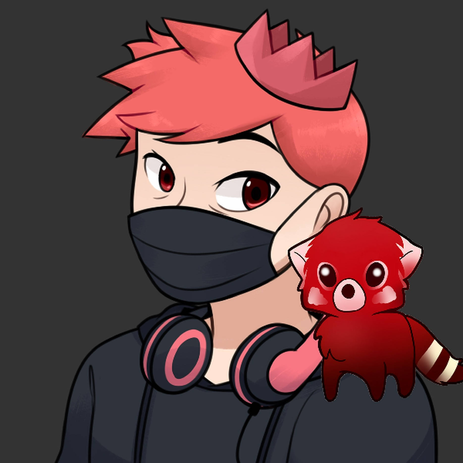 anime character, red hair, mask, HD Desktop Wallpaper