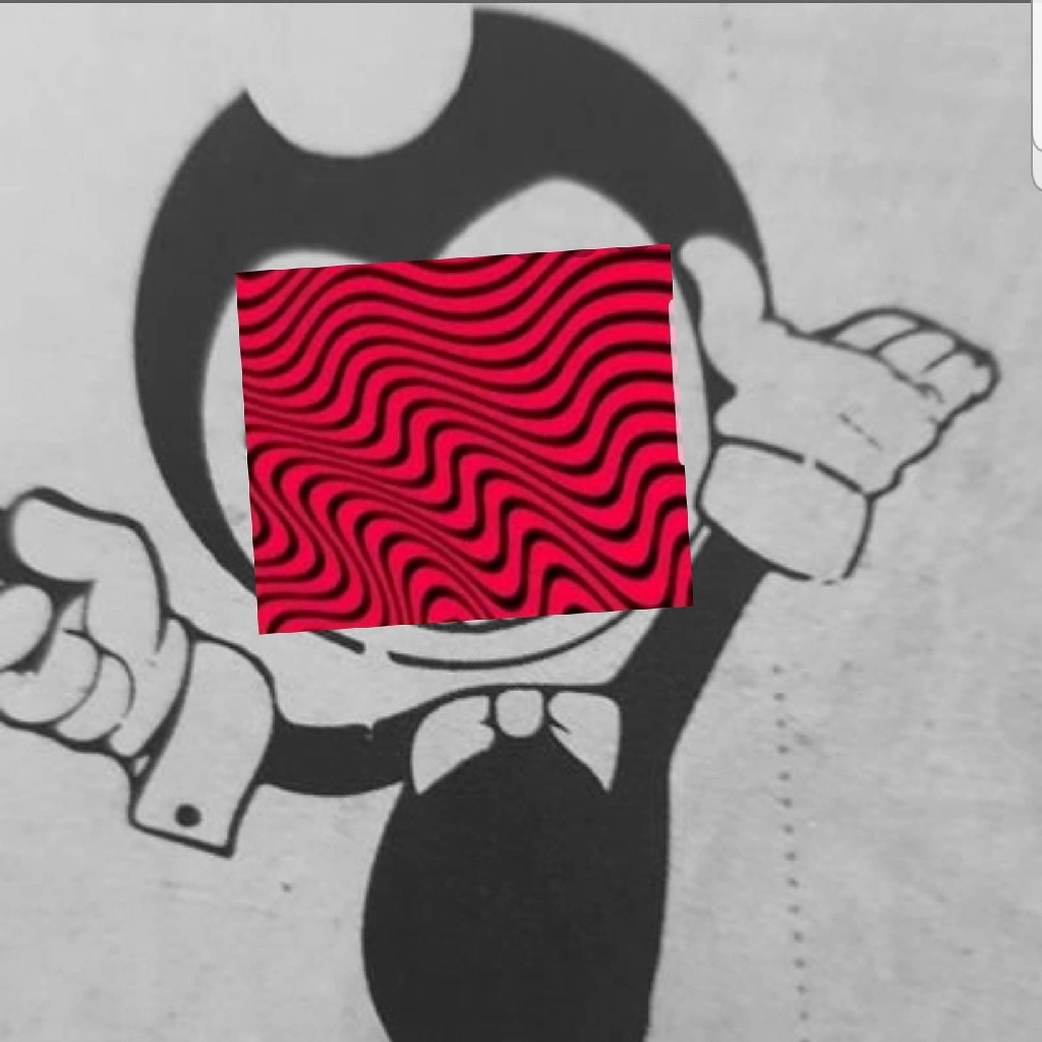 red wavy optical illusion panel, black and white cartoon character, Dazzling Red Spiral, Full HD Desktop Wallpaper
